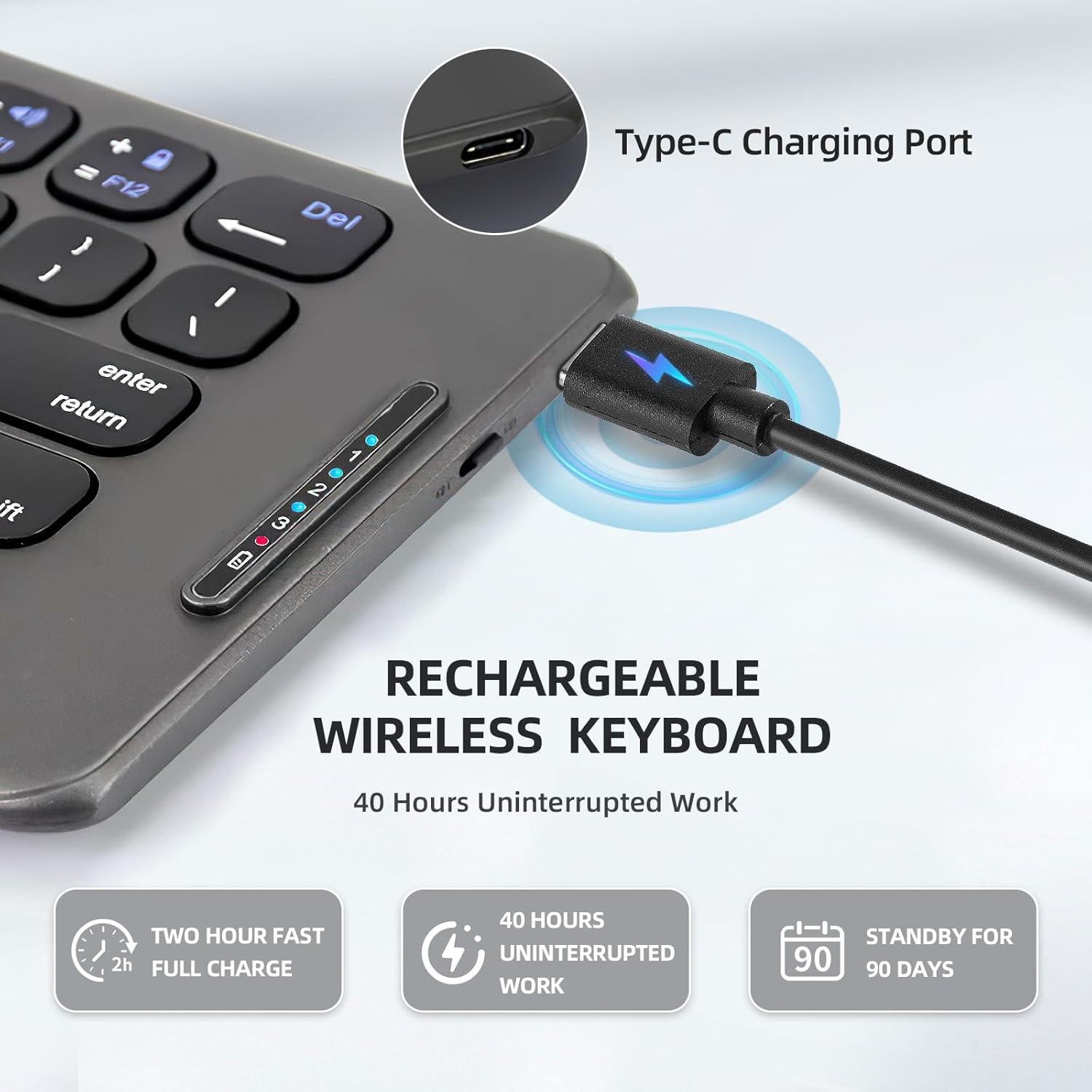 Teclado Bluetooth Plegable Miieadoo con Ratón Inalámbrico