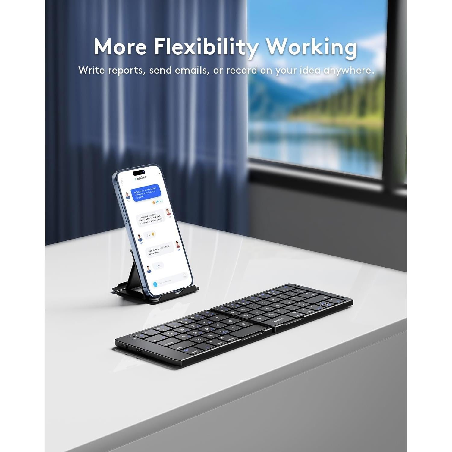 Teclado Bluetooth Plegable Samsers Negro Multi-dispositivo