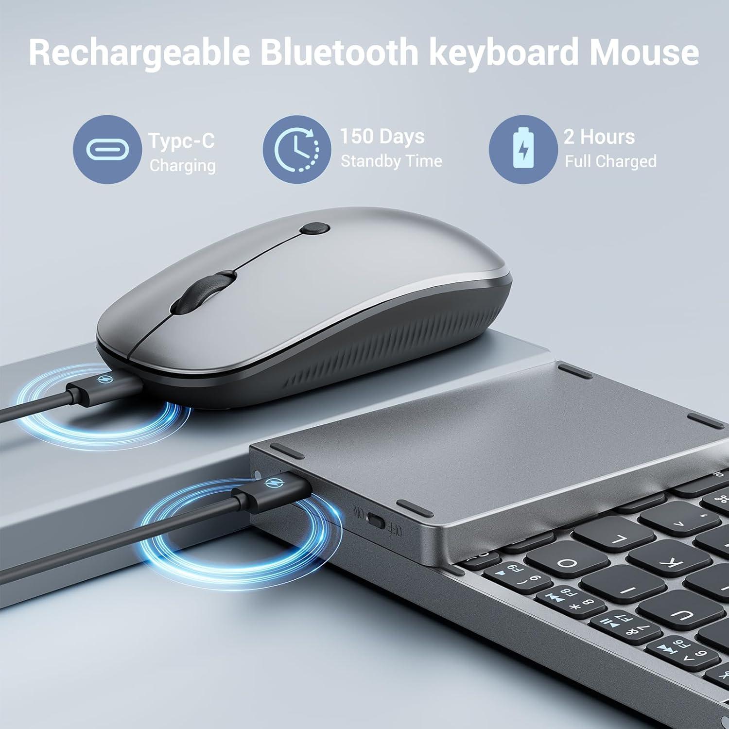 Teclado y Ratón Plegables Ikaetri Bluetooth Recargable