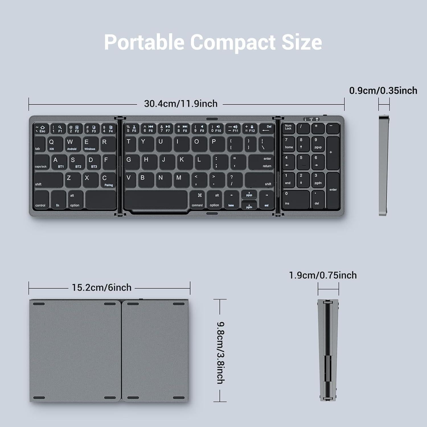 Teclado y Ratón Plegables Ikaetri Bluetooth Recargable