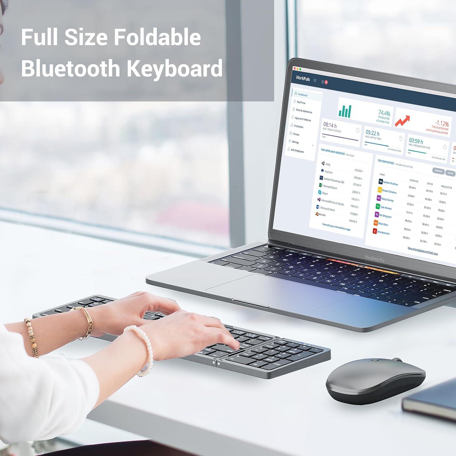 Teclado y Ratón Plegables Ikaetri Bluetooth Recargable
