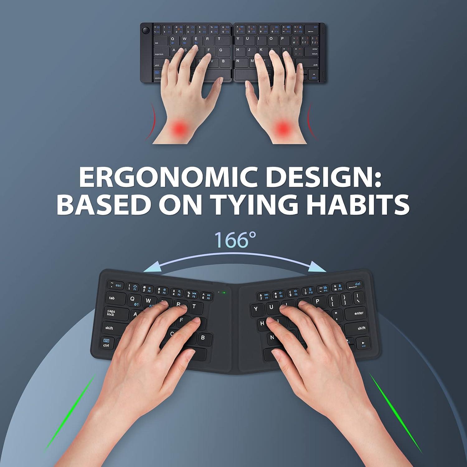 Teclado Plegable Bluetooth iClever BK06 con Funda PU