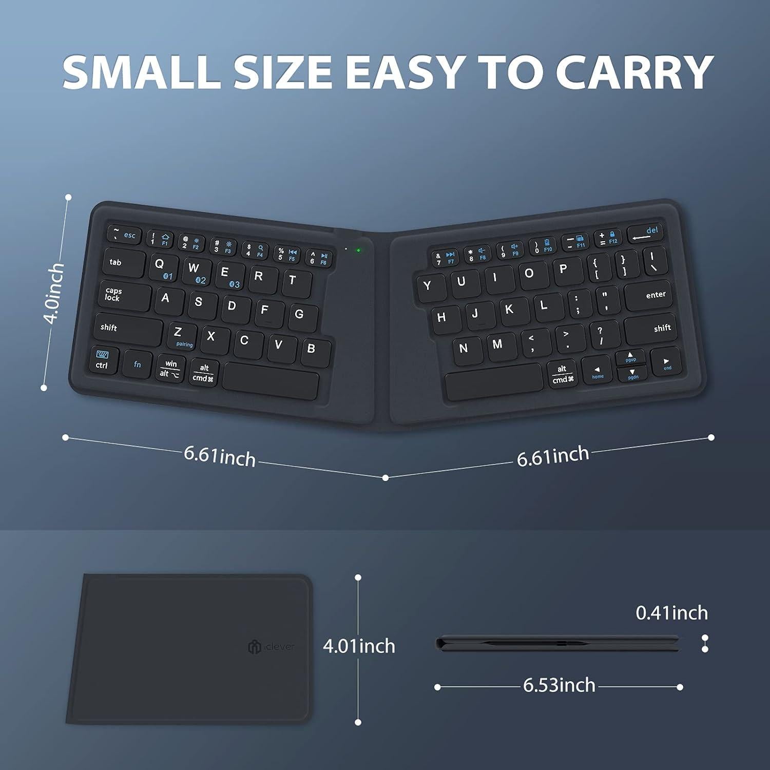 Teclado Plegable Bluetooth iClever BK06 con Funda PU
