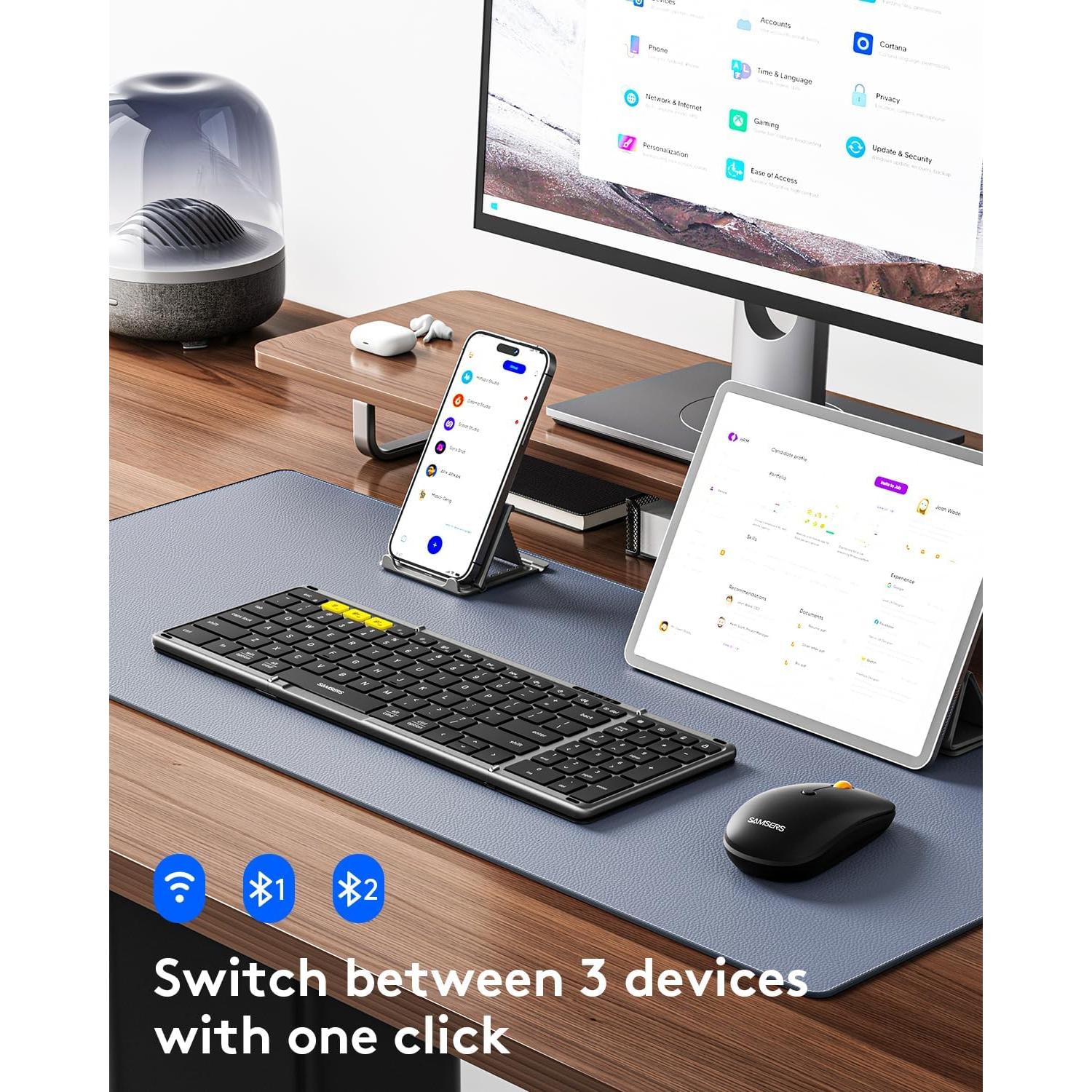 Combo Teclado y Ratón Plegables Samsers Bluetooth 5.0
