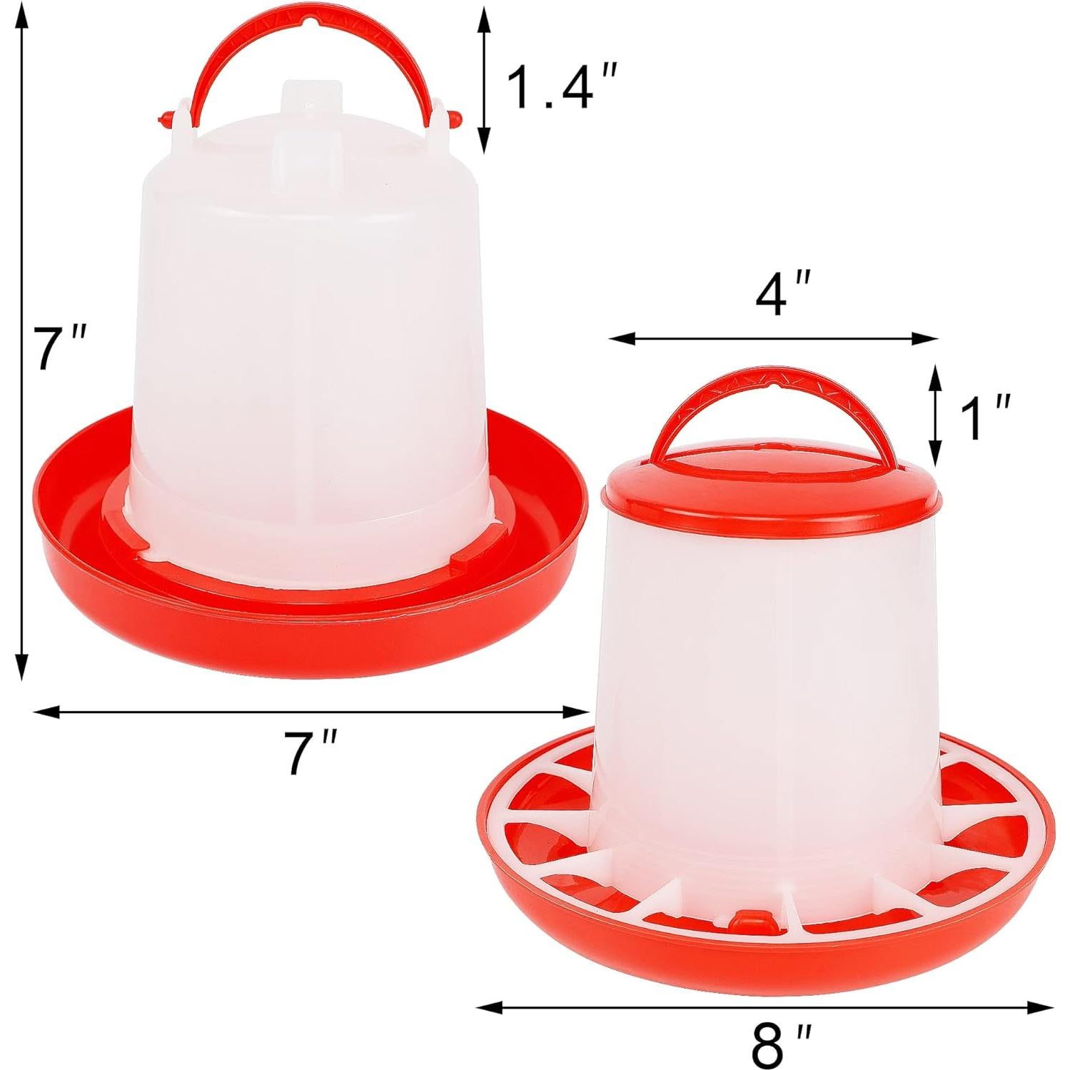 Alimentador y Bebedero para Pollitos Winemana 1.5L Rojo