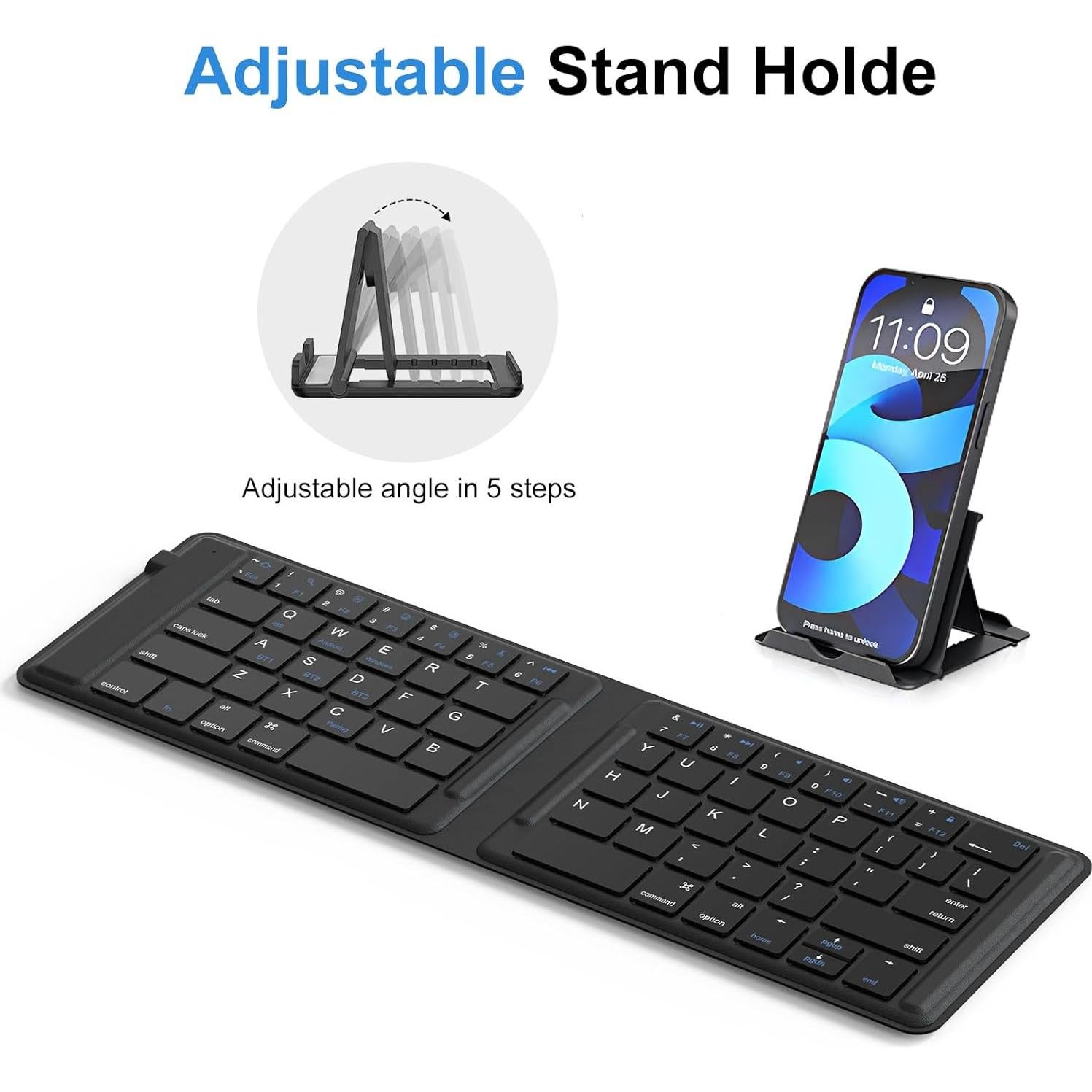 Teclado Bluetooth Plegable OMOTON Recargable Multi-Dispositivo