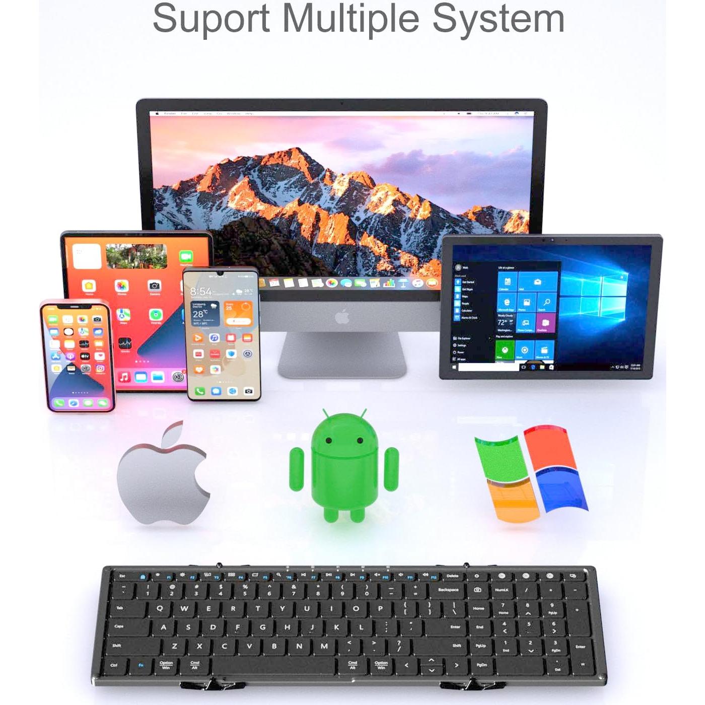 Teclado Bluetooth Plegable AIWISDOM Tamaño Completo Negro