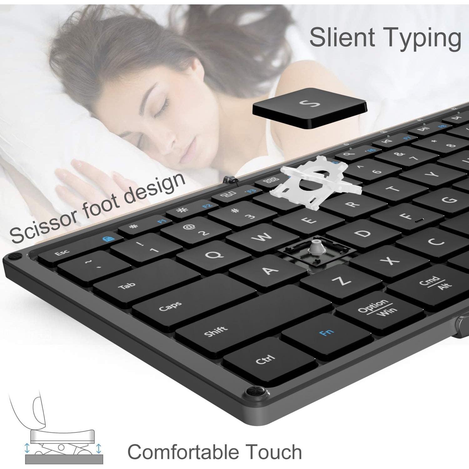 Teclado Bluetooth Plegable AIWISDOM Tamaño Completo Negro