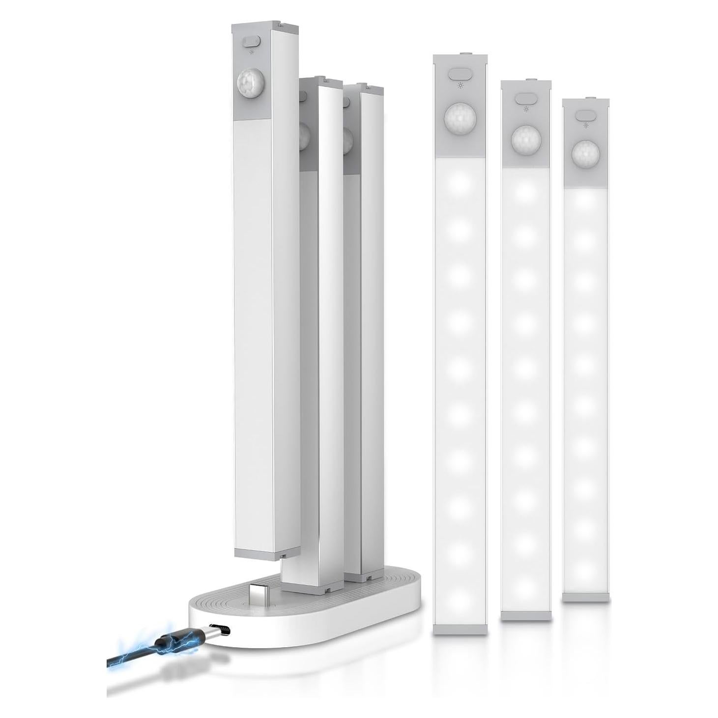 Paquete de 6 luces LED Goodea 17,78 cm recargables con sensor