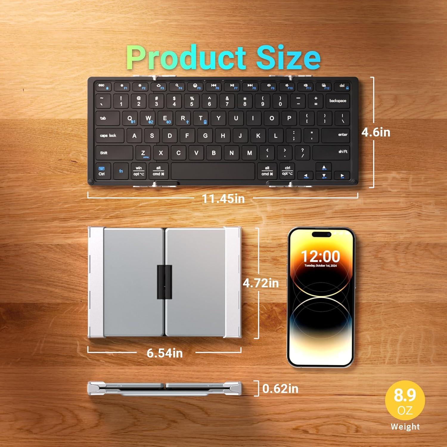 Teclado Bluetooth Plegable iClever BK05S Recargable USB-C