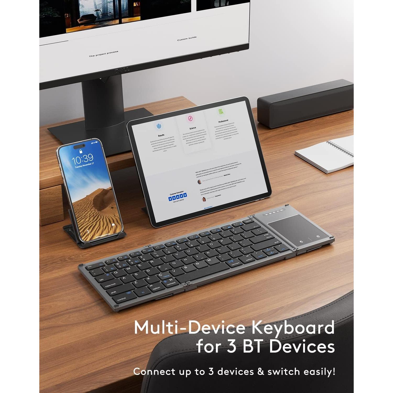 Teclado Bluetooth Plegable Samsers con Touchpad y Soporte