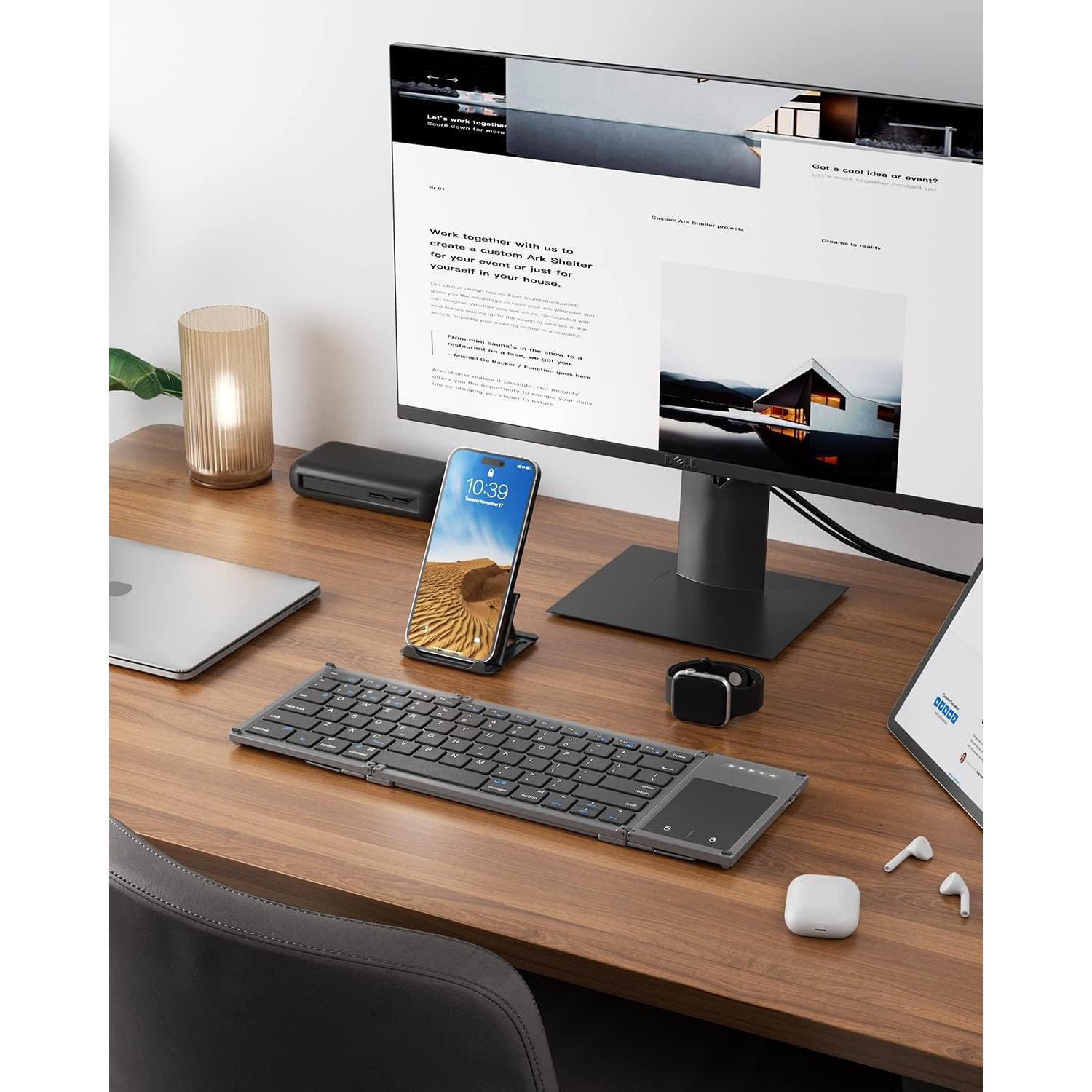 Teclado Bluetooth Plegable Samsers con Touchpad y Soporte