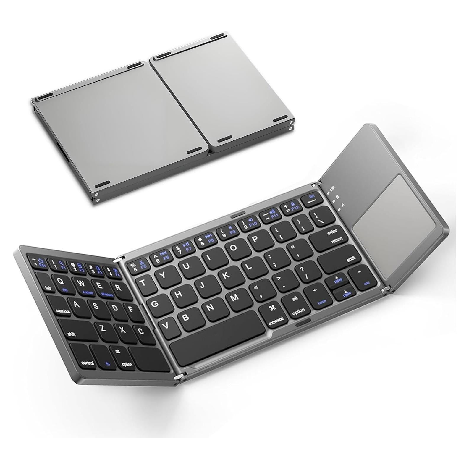 Teclado Bluetooth Plegable KUNSI con Touchpad - Gris
