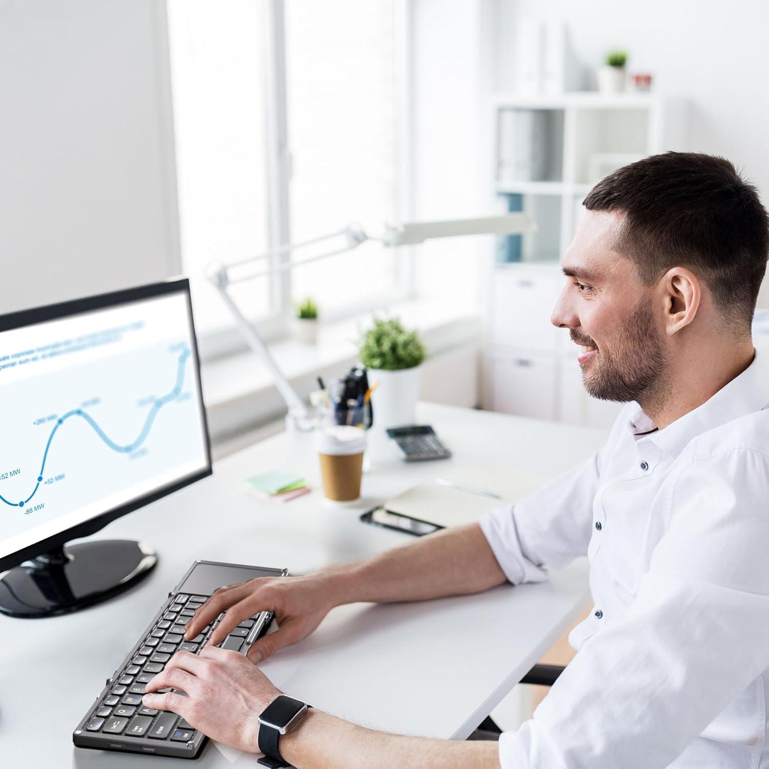 Teclado Bluetooth Plegable Rock&Rown con Touchpad - Negro