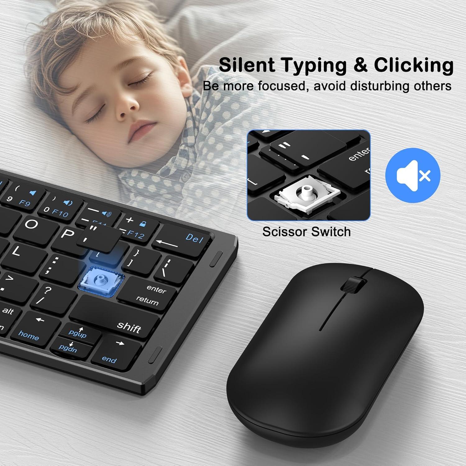 Combo Teclado y Ratón Plegables EDJO Inalámbrico USB-C