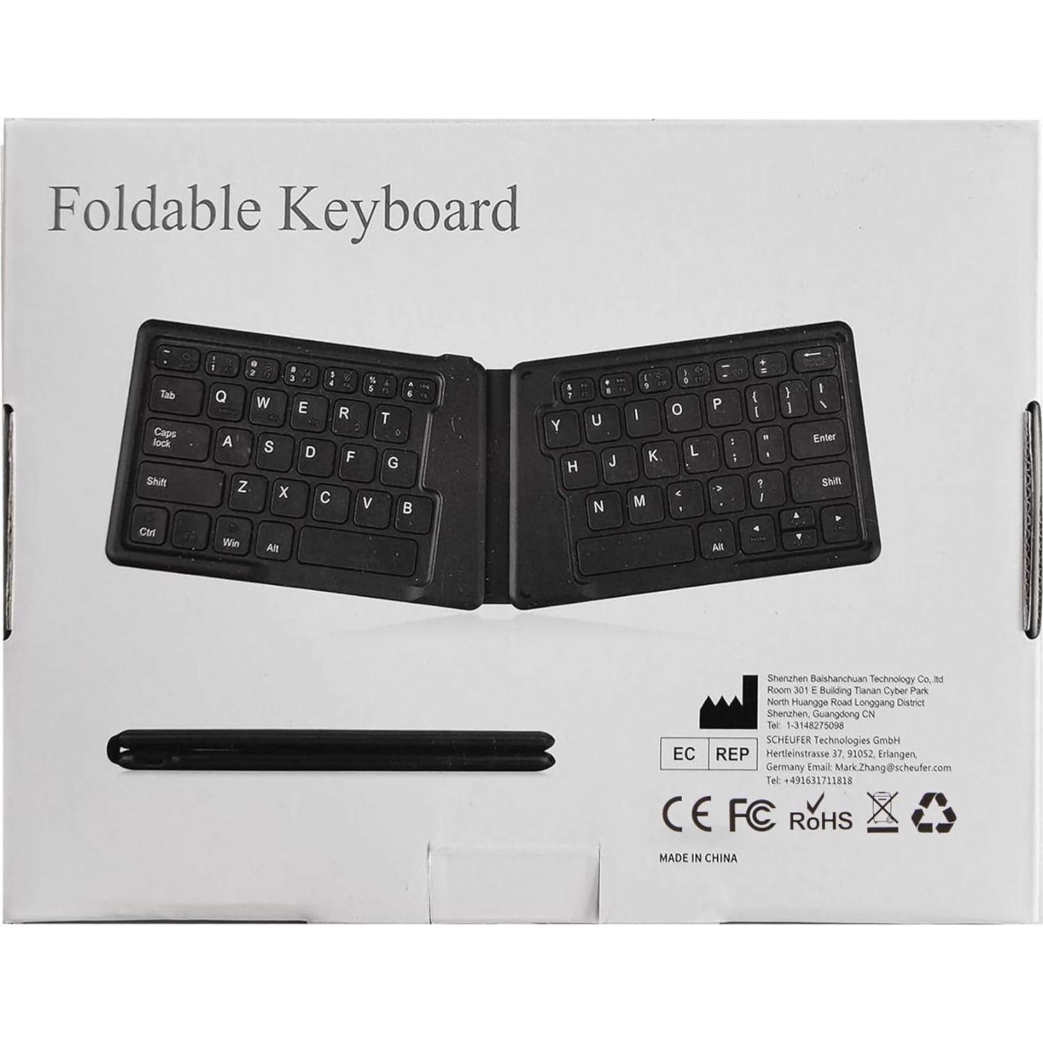 Teclado Bluetooth Plegable MoKo Gris Ultra Delgado Recargable