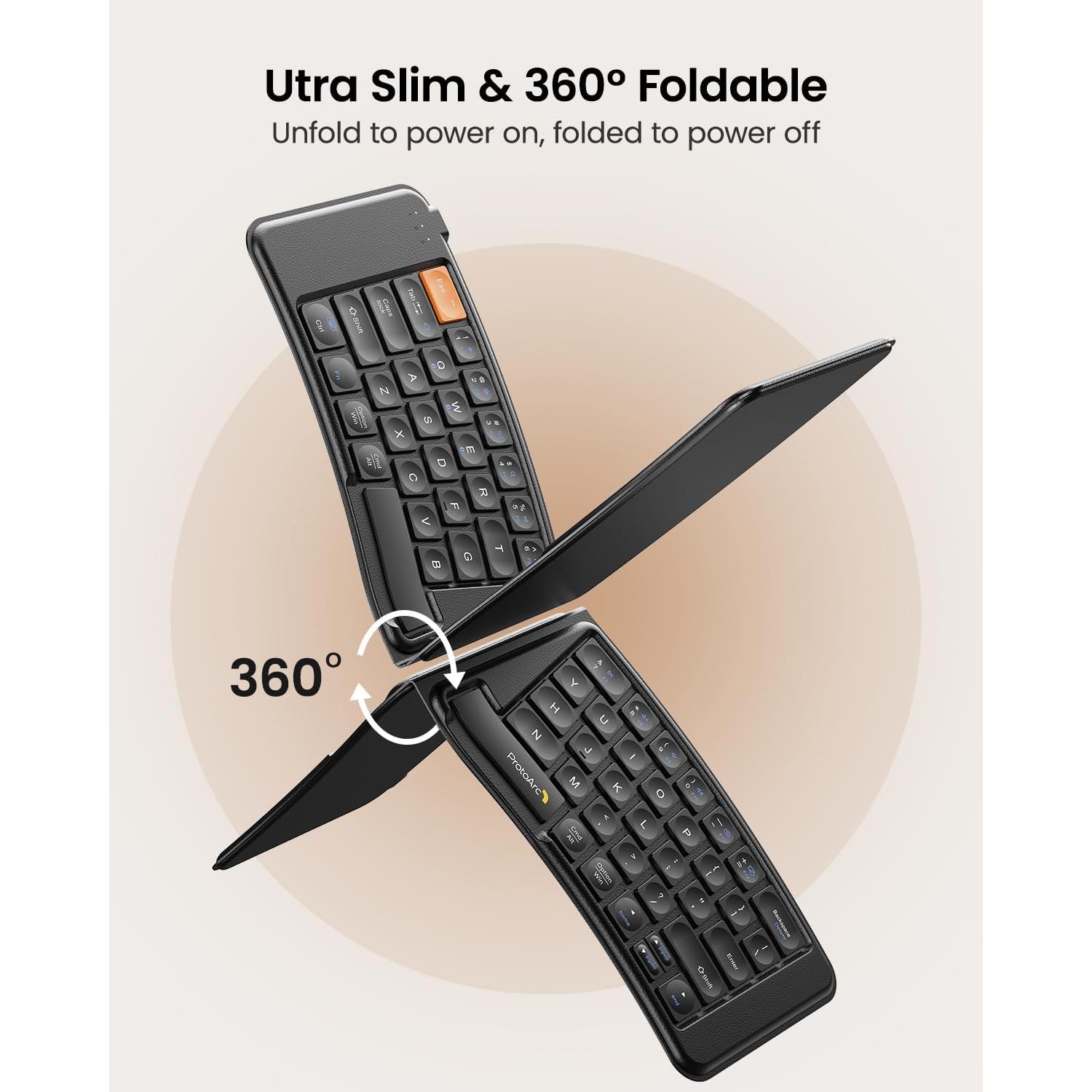 Combo Teclado Mouse Plegable ProtoArc XKM03 Ergonómico