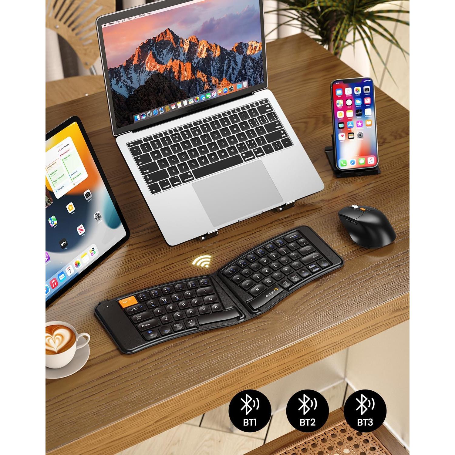 Combo Teclado Mouse Plegable ProtoArc XKM03 Ergonómico