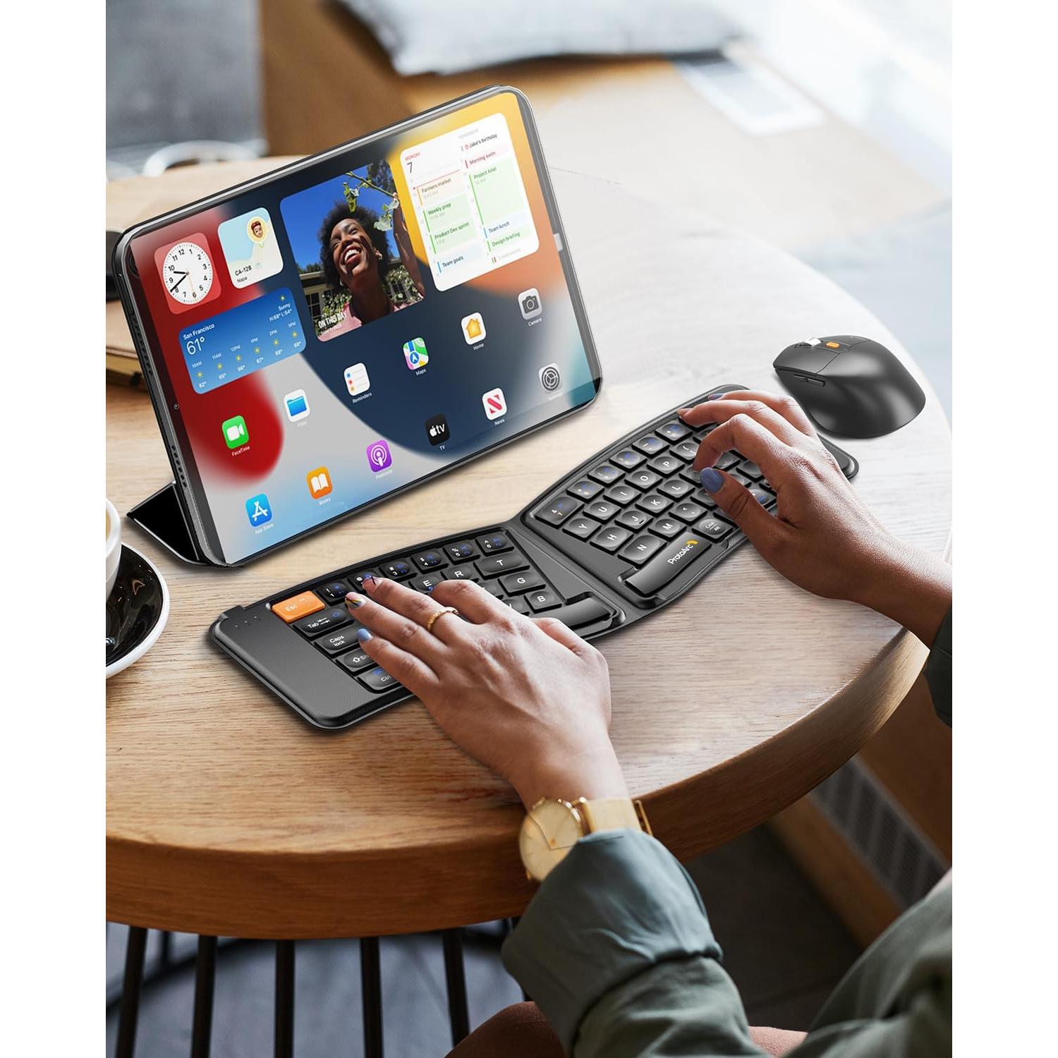 Combo Teclado Mouse Plegable ProtoArc XKM03 Ergonómico