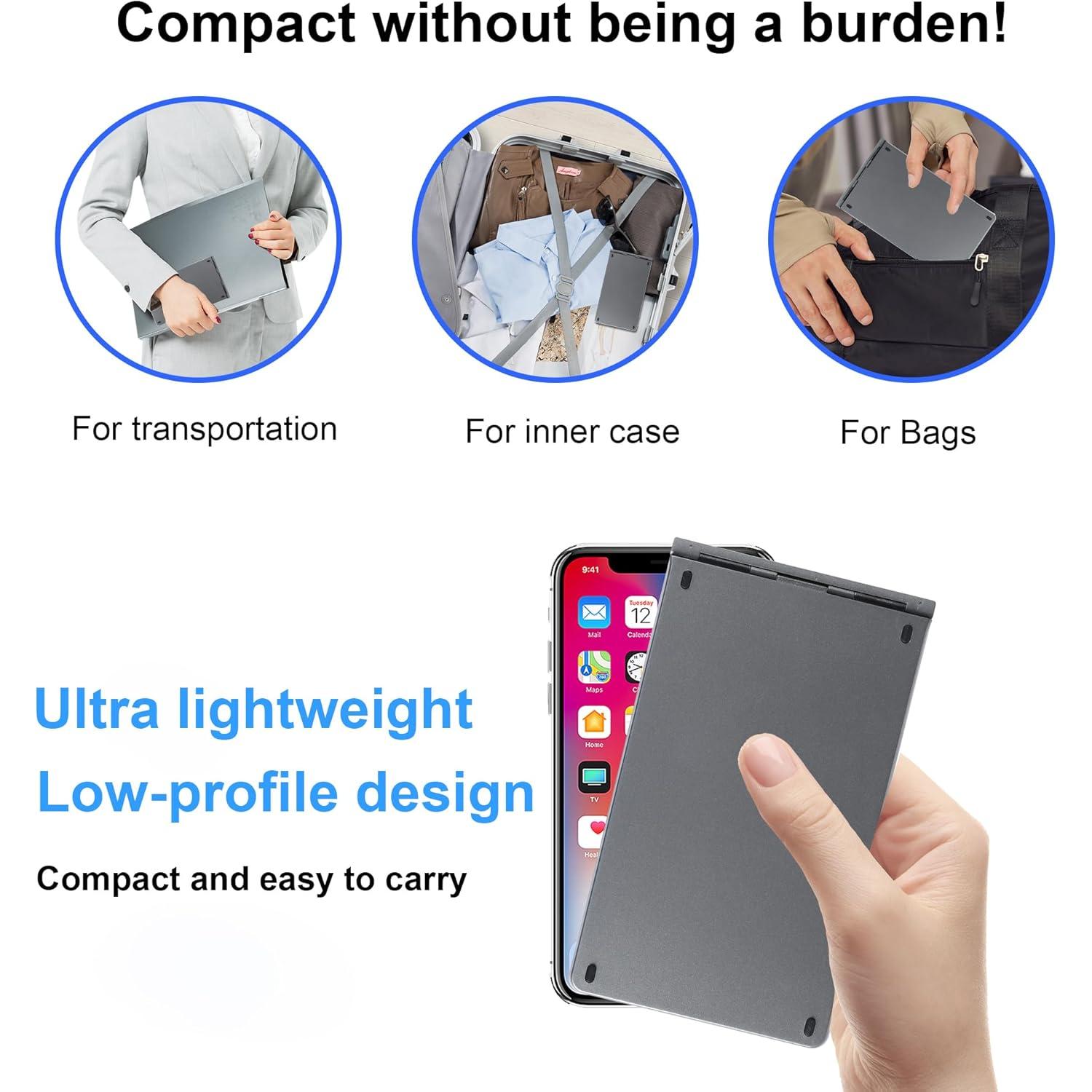 Teclado Bluetooth Plegable Gabongcui Mini Inalámbrico 14.89cm