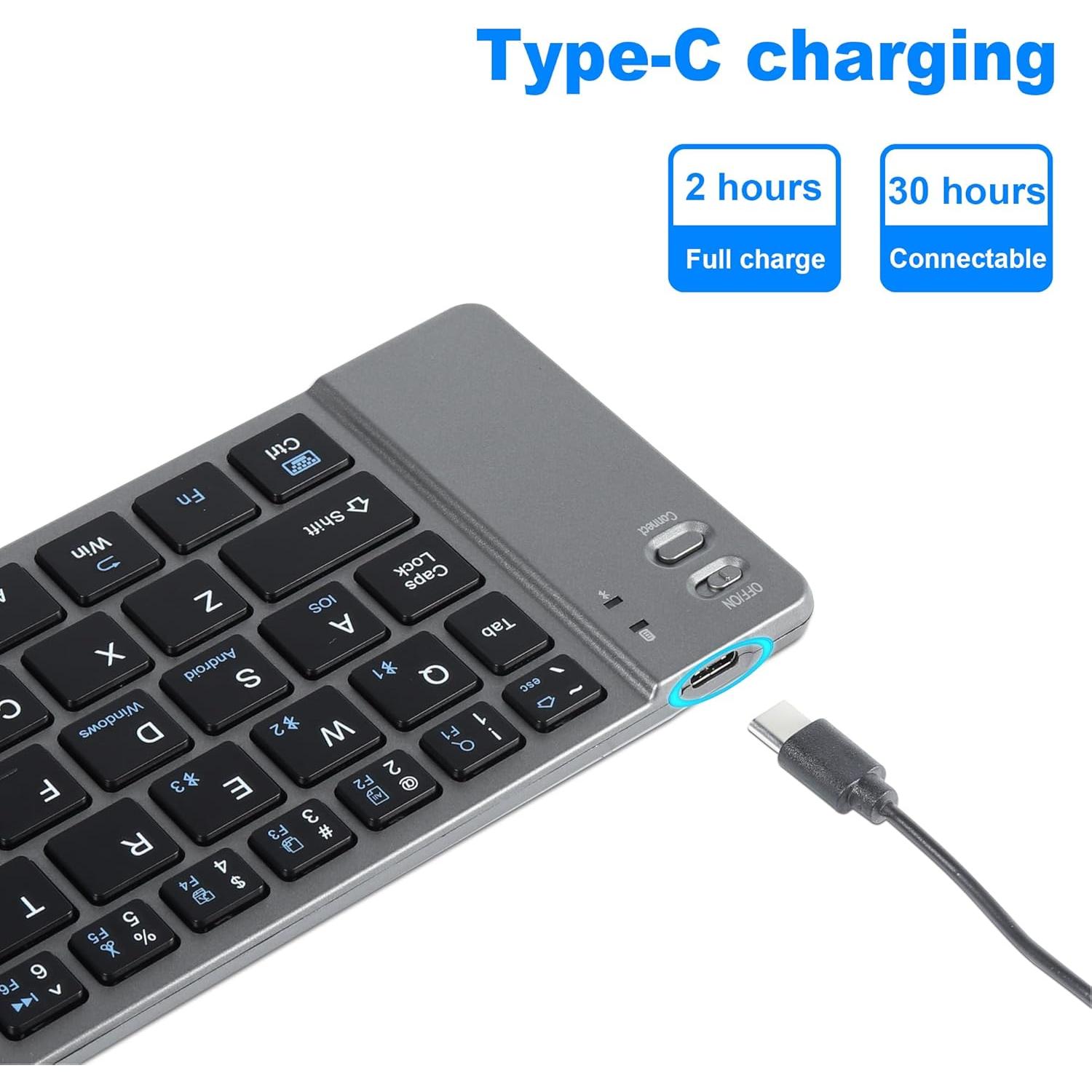 Teclado Bluetooth Plegable Gabongcui Mini Inalámbrico 14.89cm