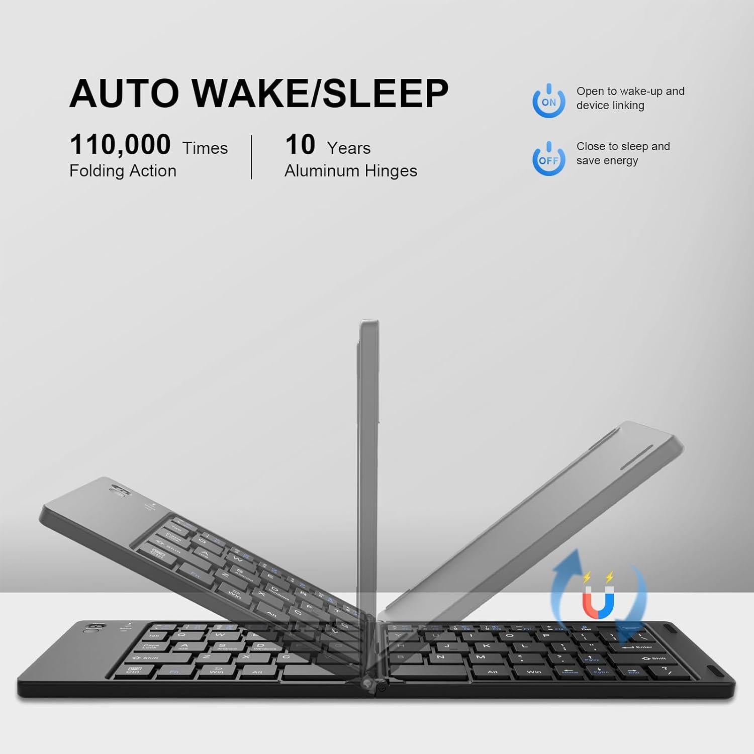 Teclado Bluetooth Plegable Riwezox Portátil Negro 156.9g