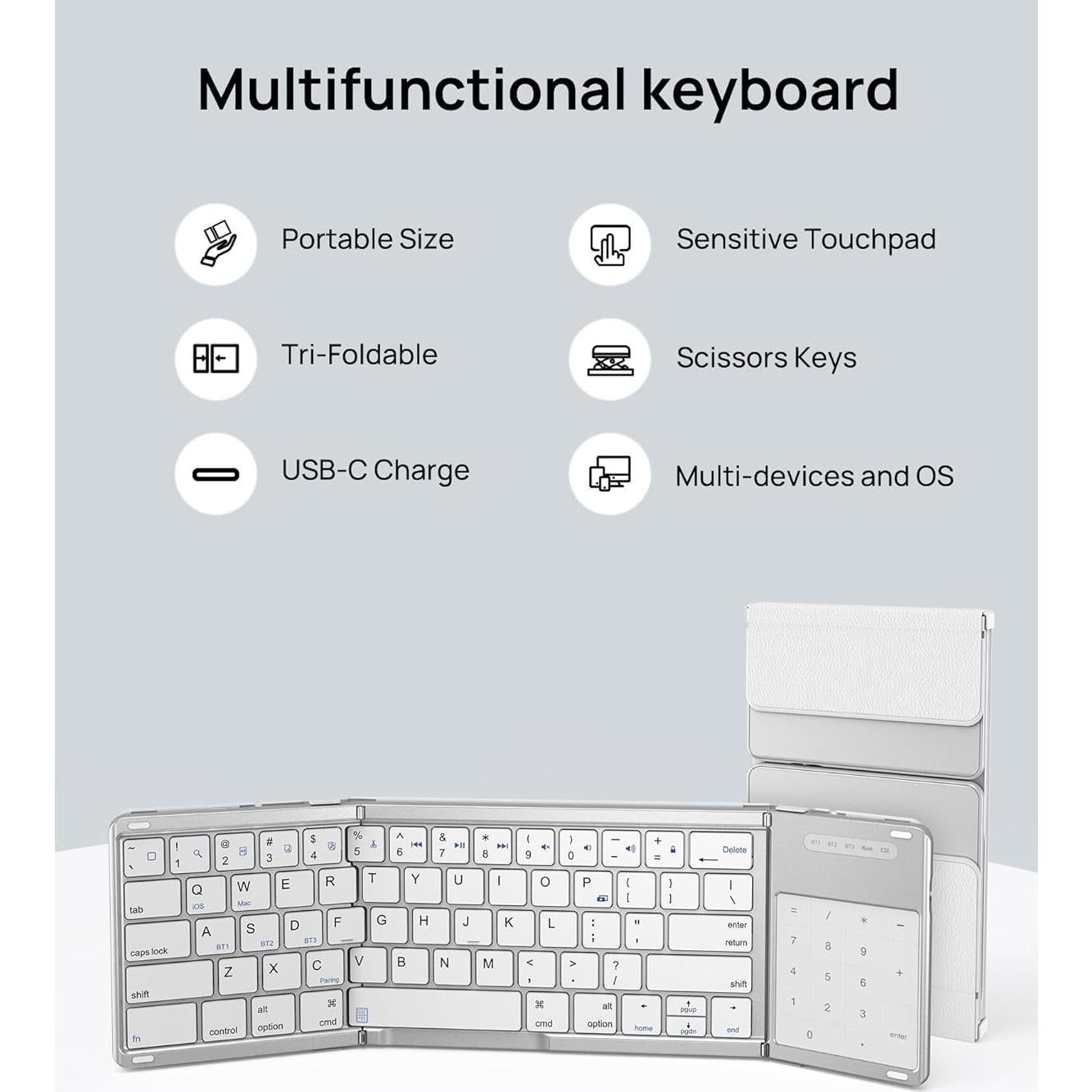 Teclado Plegable Inalámbrico SODI con Touchpad para Mac