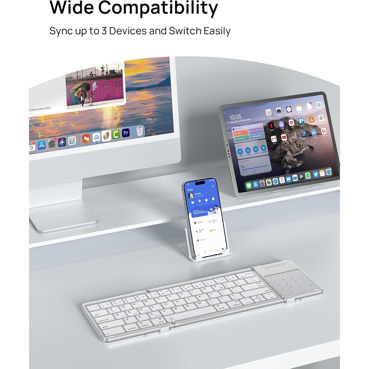 Teclado Plegable Inalámbrico SODI con Touchpad para Mac