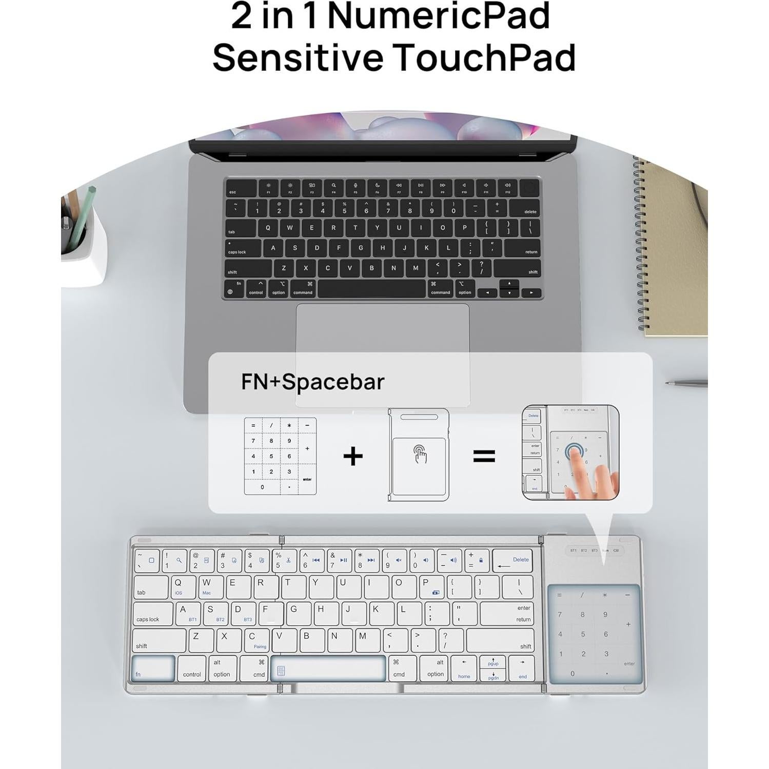 Teclado Plegable Inalámbrico SODI con Touchpad para Mac