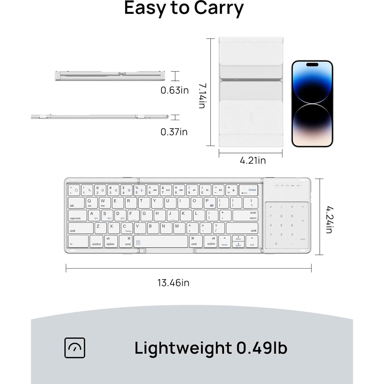 Teclado Plegable Inalámbrico SODI con Touchpad para Mac