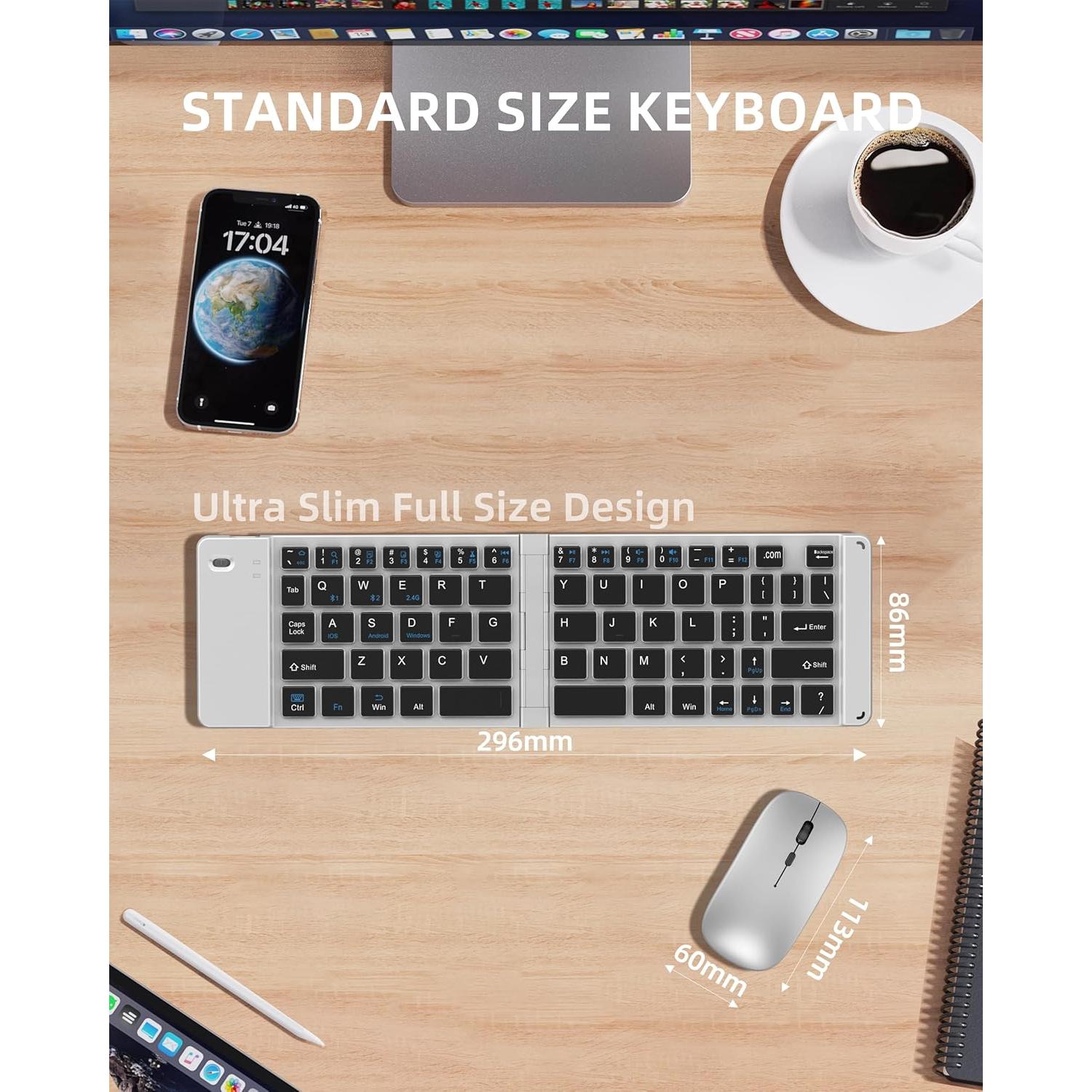 Combo Teclado y Ratón Plegables Inalámbricos Zcyzbb