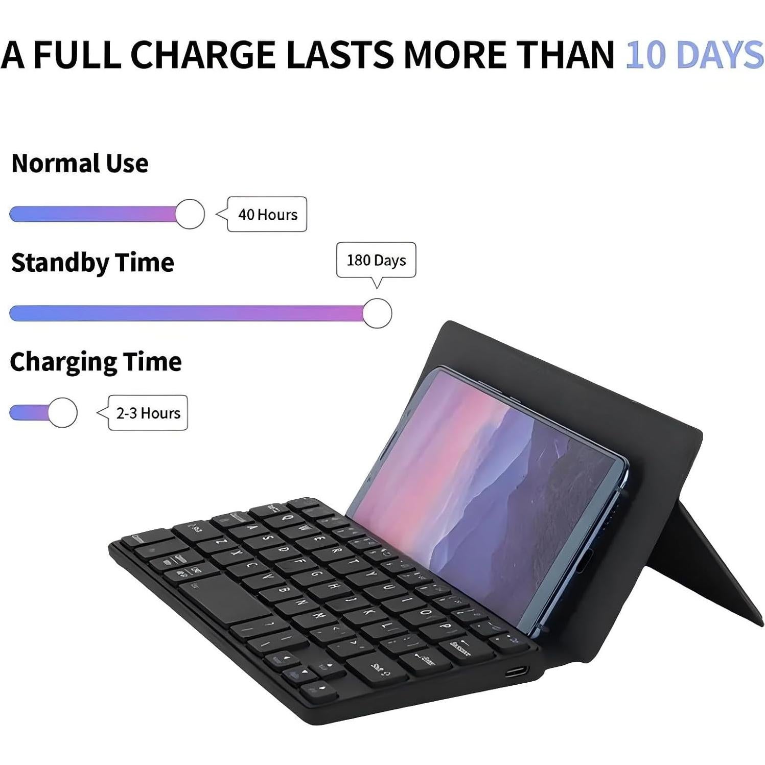 Teclado Bluetooth Plegable JOMAA Ultra Delgado Portátil