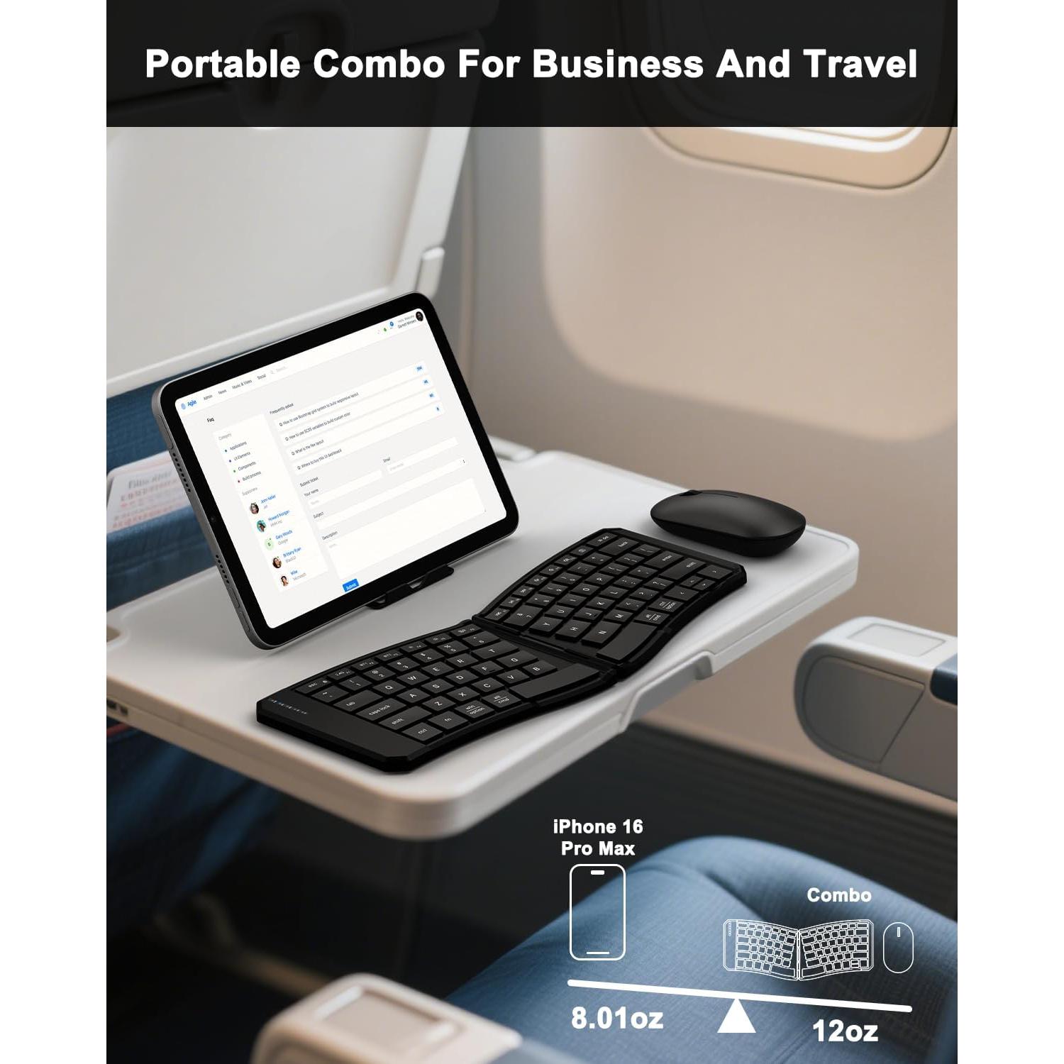 Teclado y Ratón Plegable Ergonómico EDJO Bluetooth 5.0