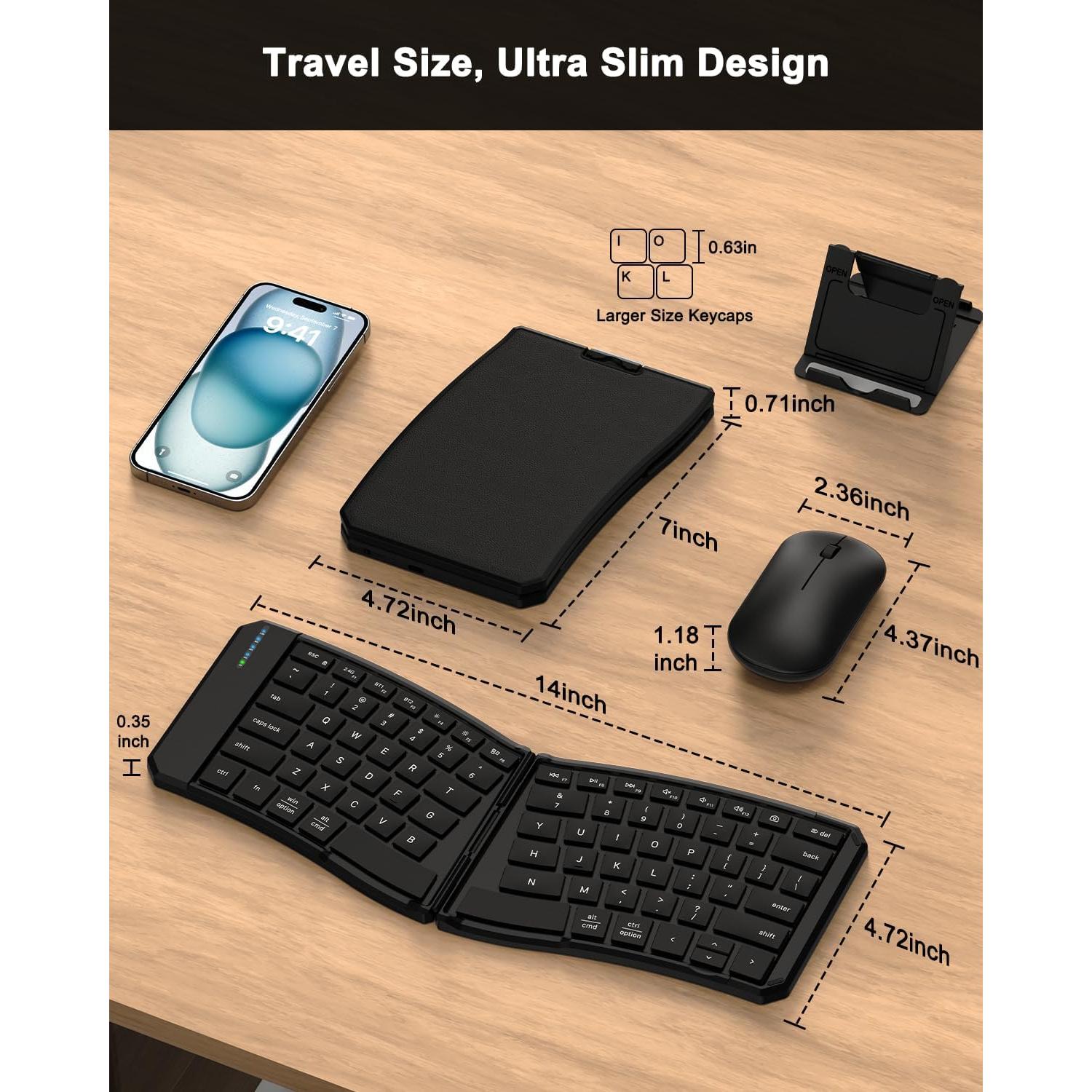 Teclado y Ratón Plegable Ergonómico EDJO Bluetooth 5.0