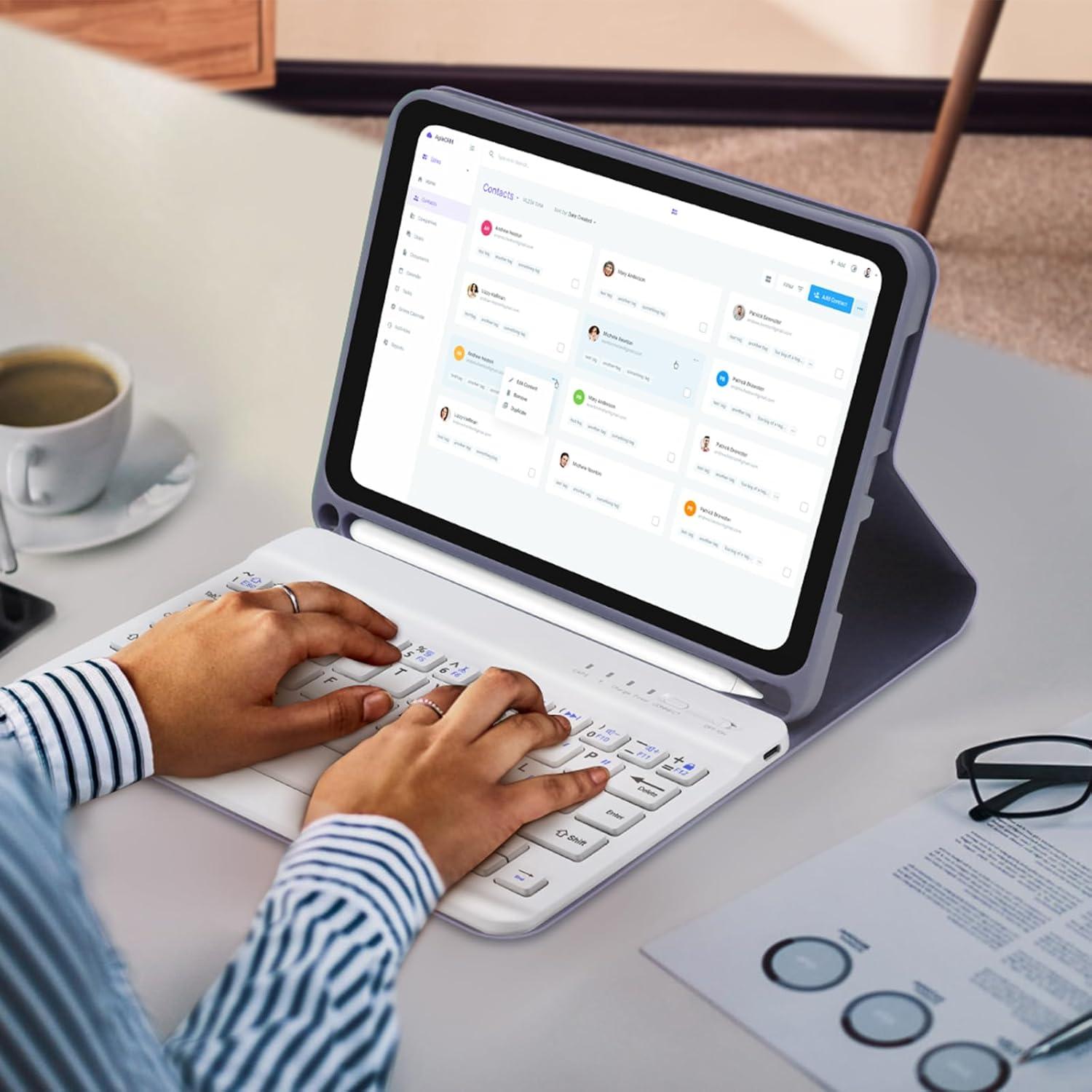 Funda Teclado Boriyuan para iPad Mini 6 2021 8.3" Lavanda