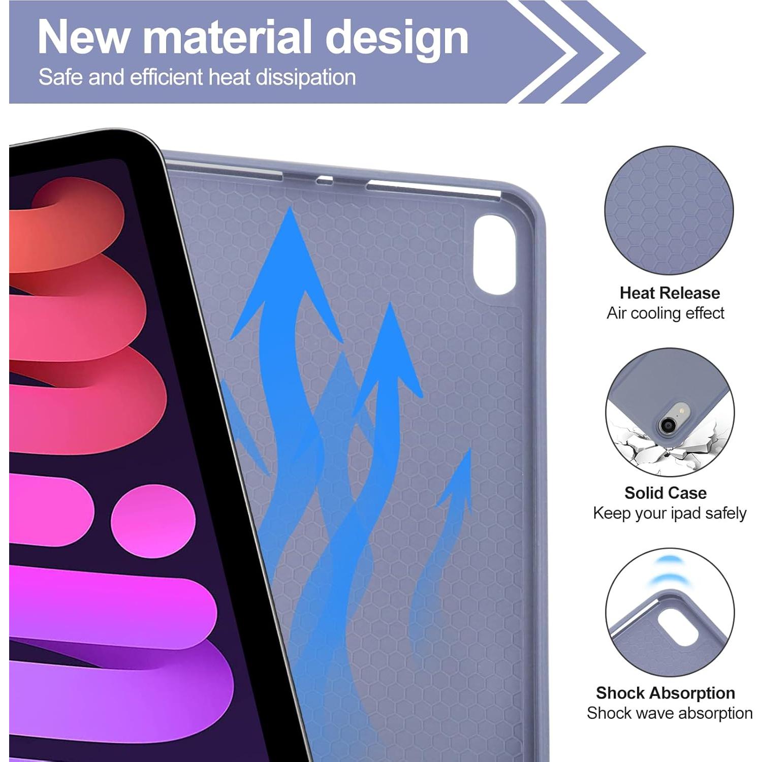 Funda Teclado Boriyuan para iPad Mini 6 2021 8.3" Lavanda