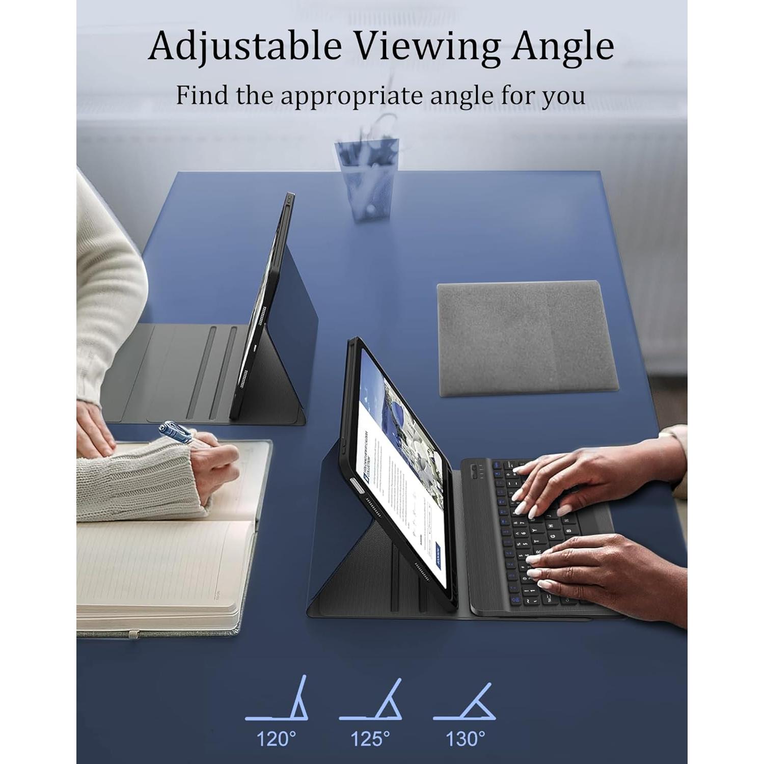 Funda D DINGRICH con teclado para iPad 10.2 9ª/8ª/7ª gen