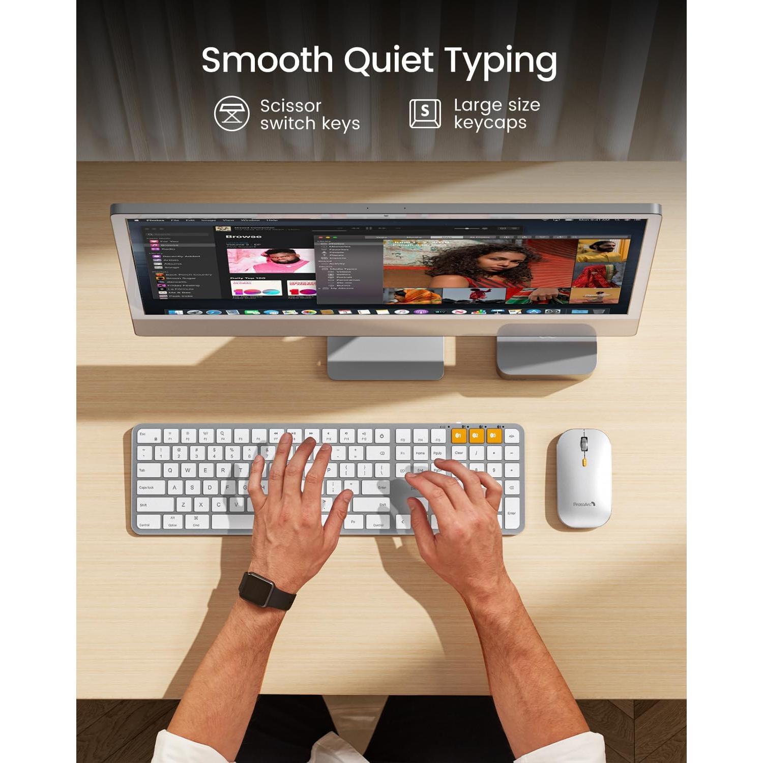 Teclado y Ratón Bluetooth ProtoArc KM100-A para Mac