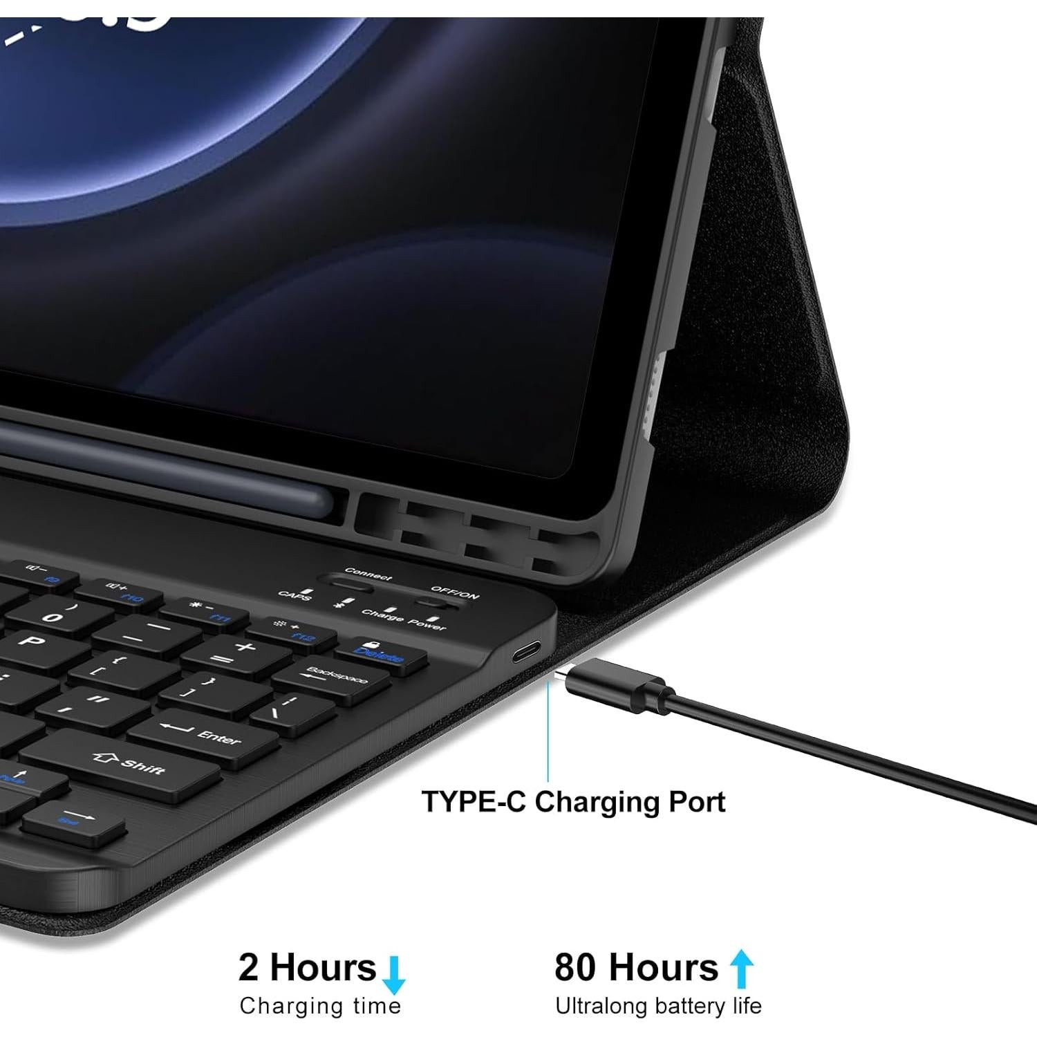 Funda con Teclado para Galaxy Tab S9 FE 10.9'' 2023 - Negro