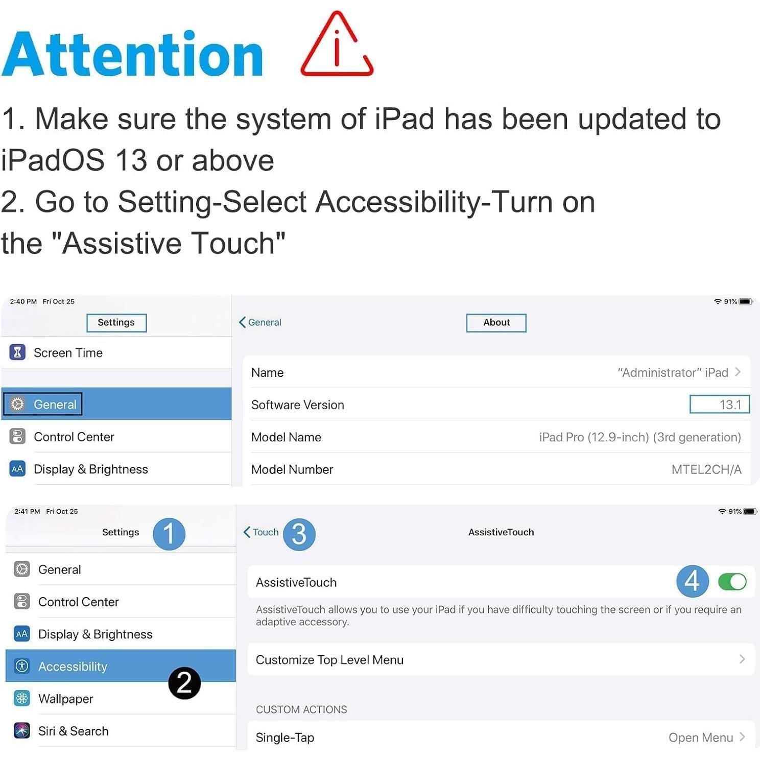 Combo Teclado y Ratón Inalámbricos OMOTON para iPad Pro 13"