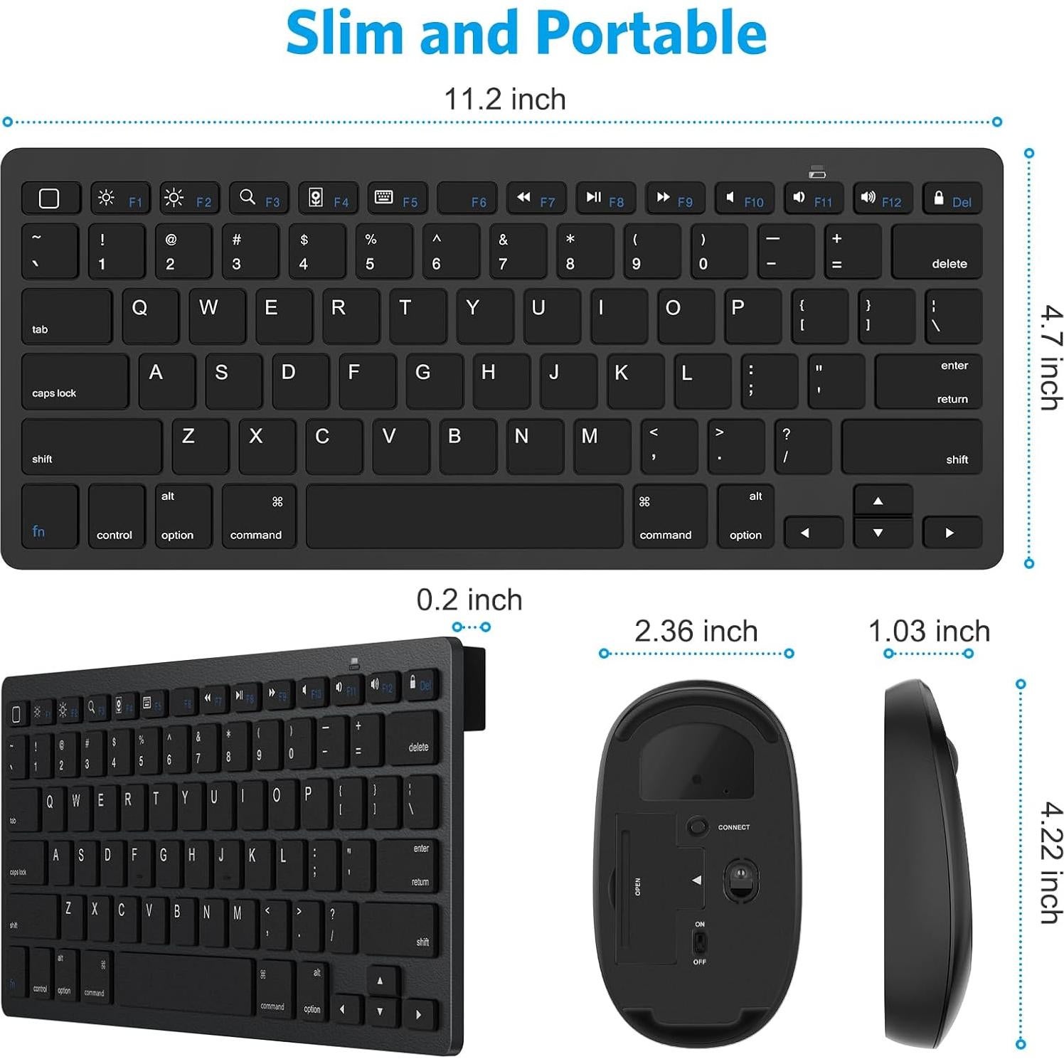 Combo Teclado y Ratón Inalámbricos OMOTON para iPad Pro 13"