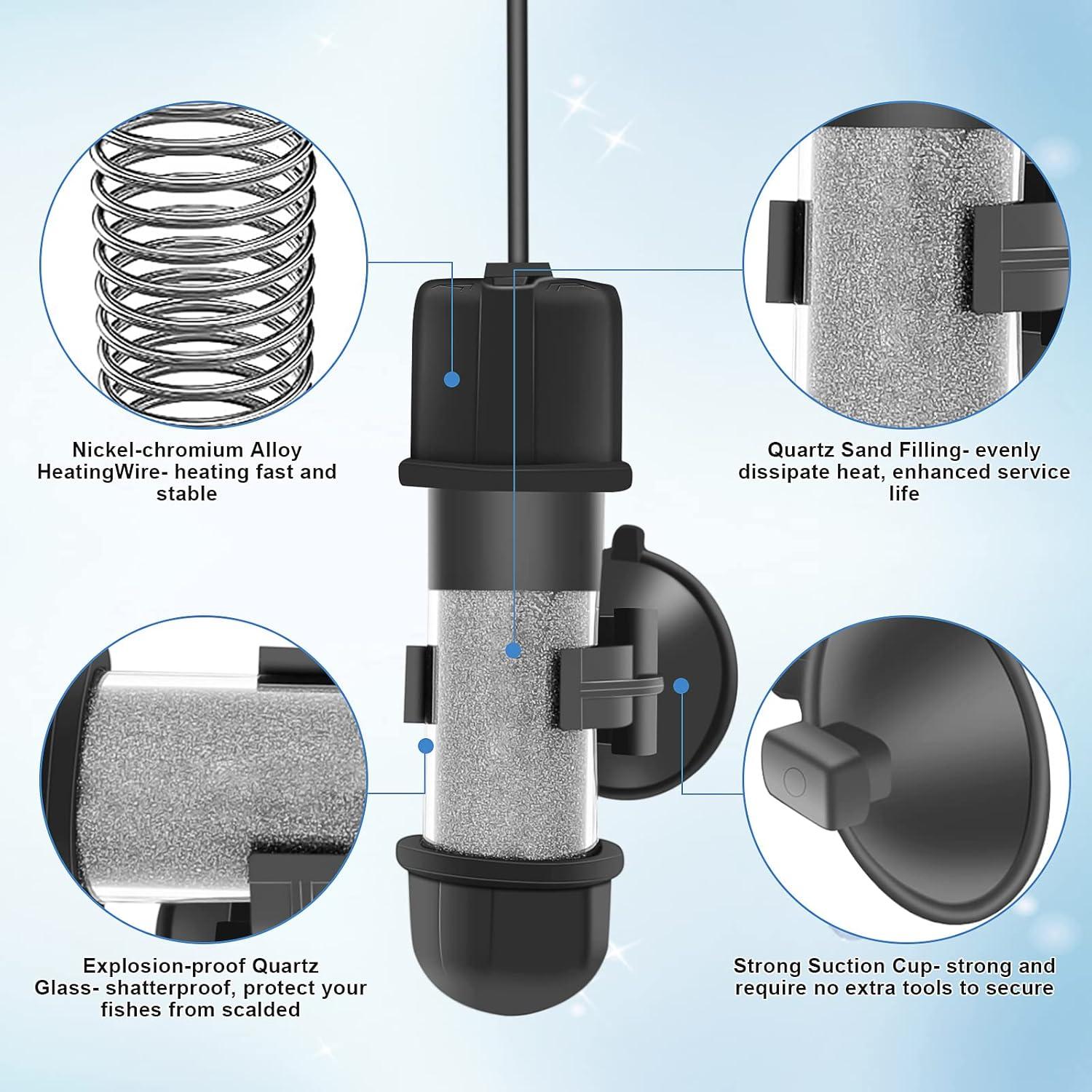 Calentador de Acuario Hygger 10W Sumergible con Pantalla LED