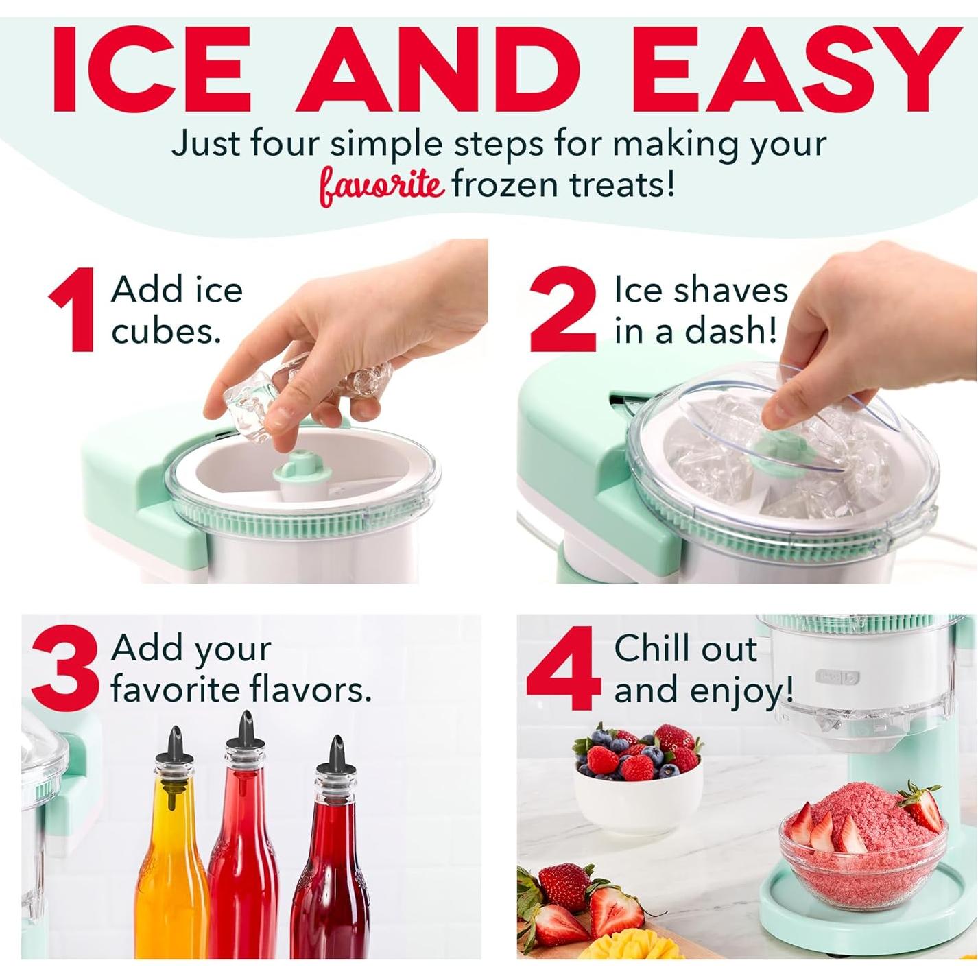 Máquina de Hielo Raspado DASH Aqua 1L Cuchillas Inoxidable