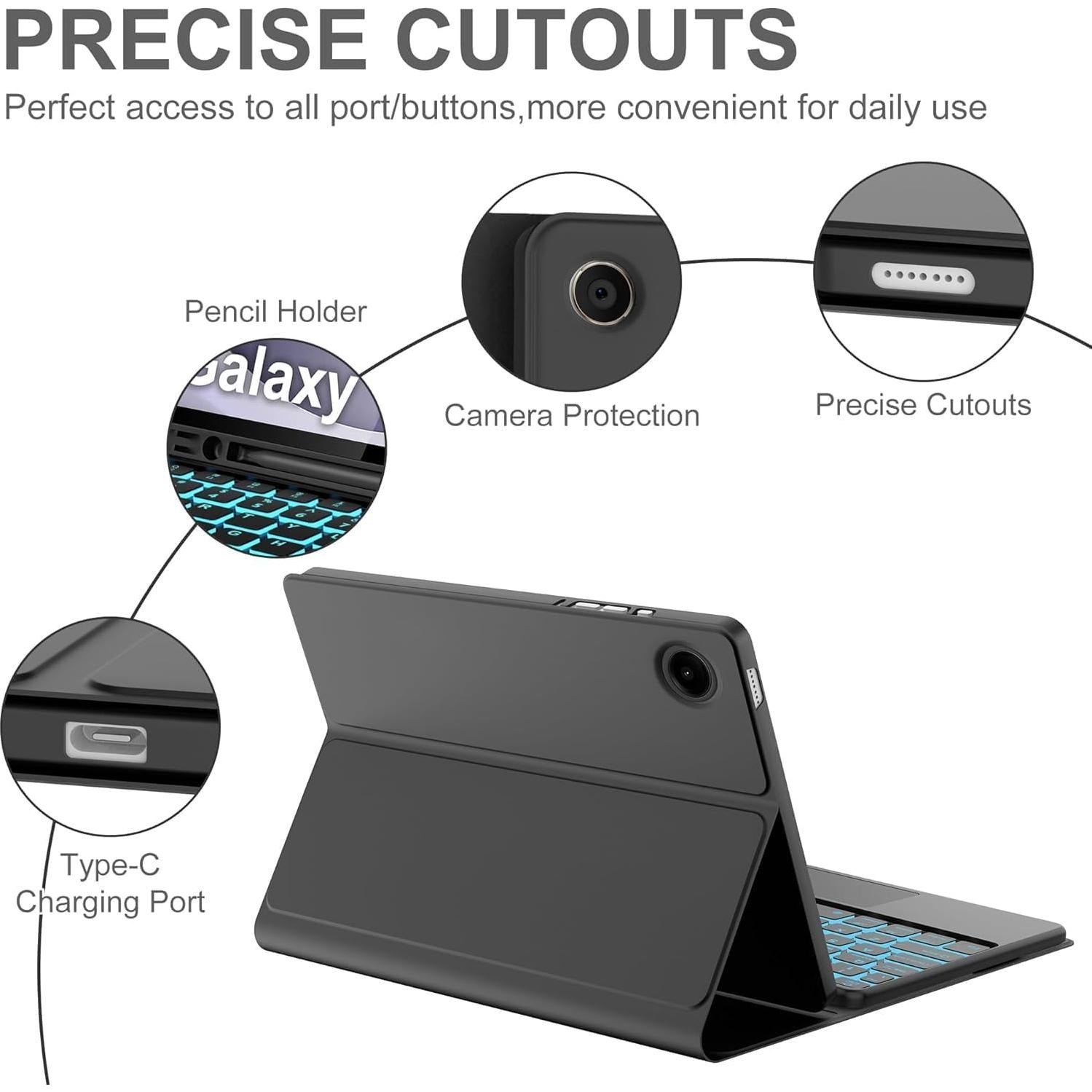 Funda teclado Samsung Galaxy Tab A9 Plus 11" Bluetooth RGB