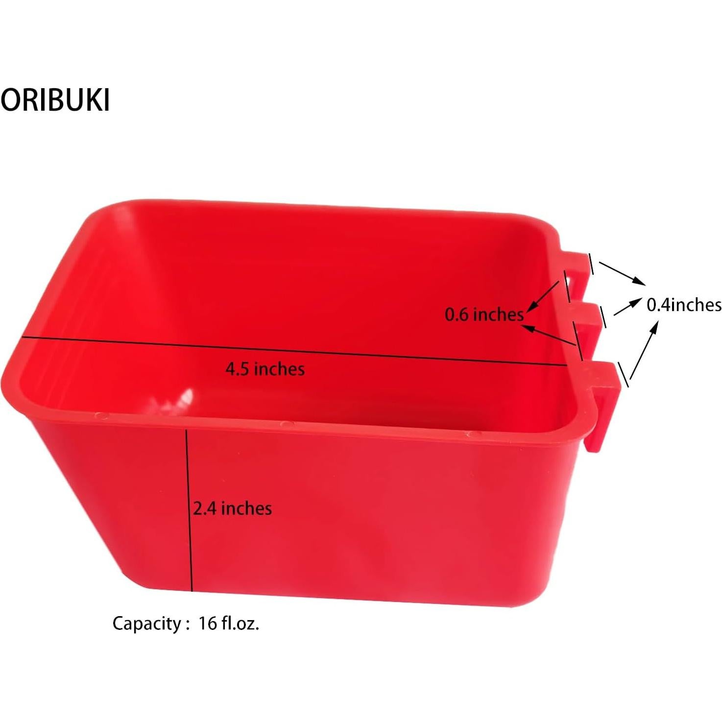 Taza Colgante para Aves ORIBUKI 20 Piezas 473 ml Rojo