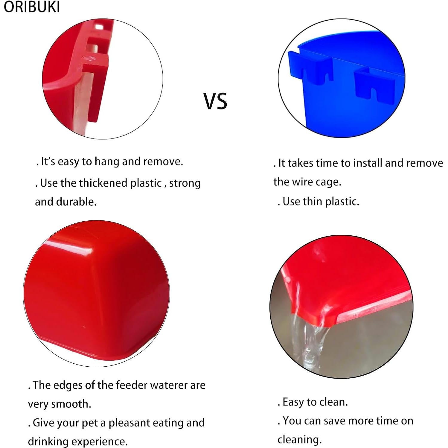 Taza Colgante para Aves ORIBUKI 20 Piezas 473 ml Rojo