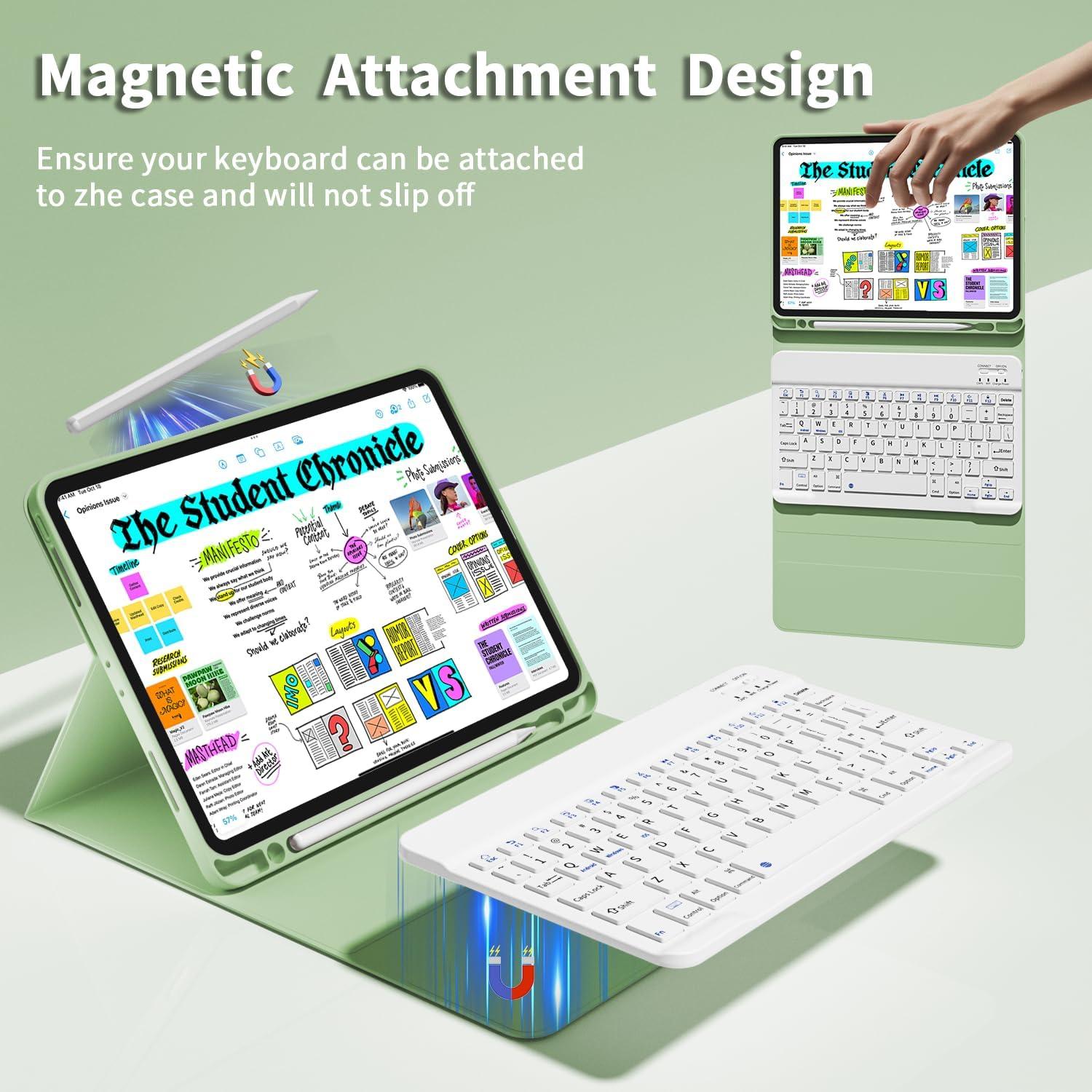 Funda Teclado Bluetooth GKABXY para iPad Pro 11" Matcha