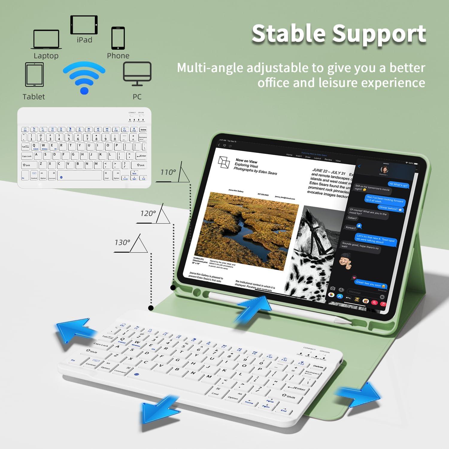 Funda Teclado Bluetooth GKABXY para iPad Pro 11" Matcha