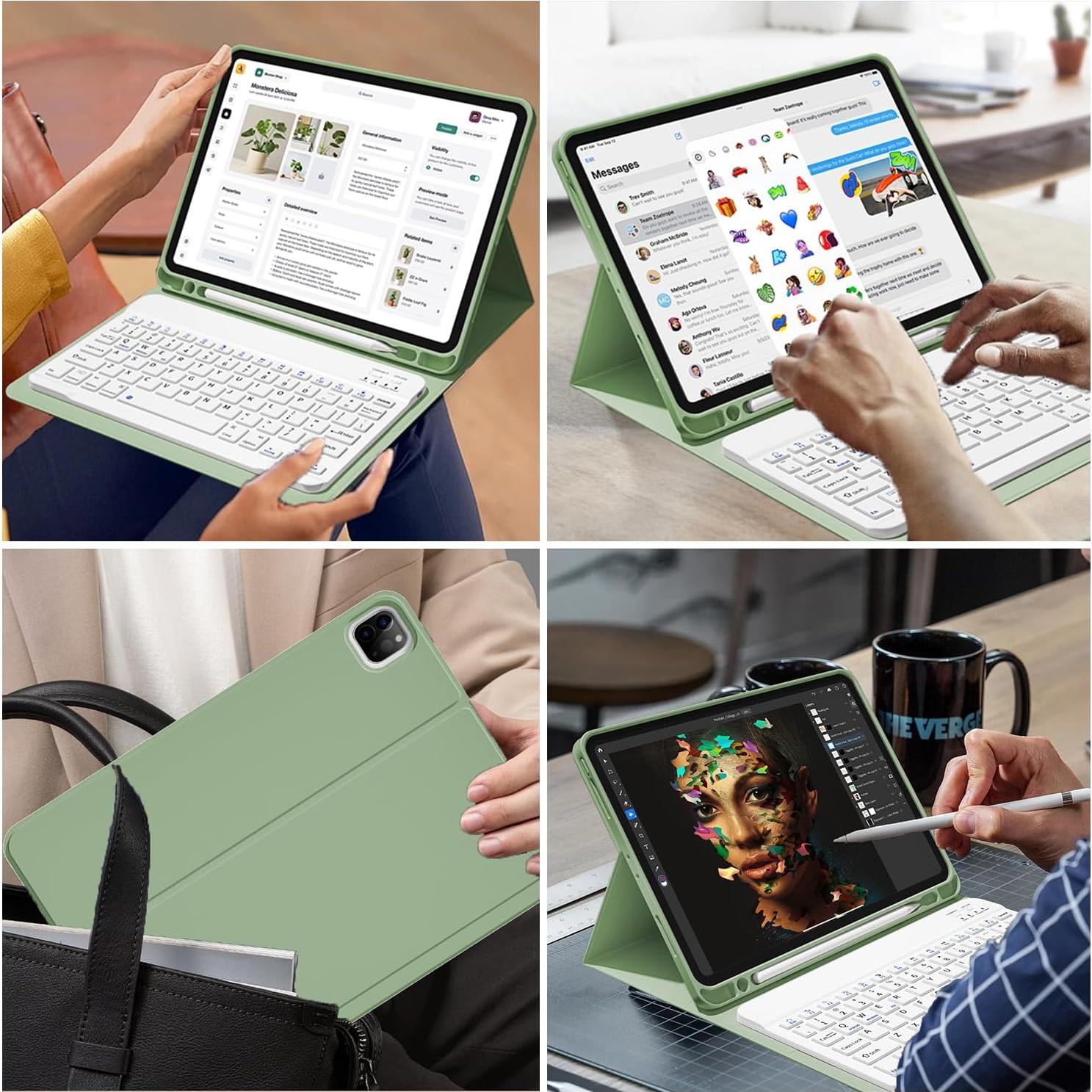 Funda Teclado Bluetooth GKABXY para iPad Pro 11" Matcha