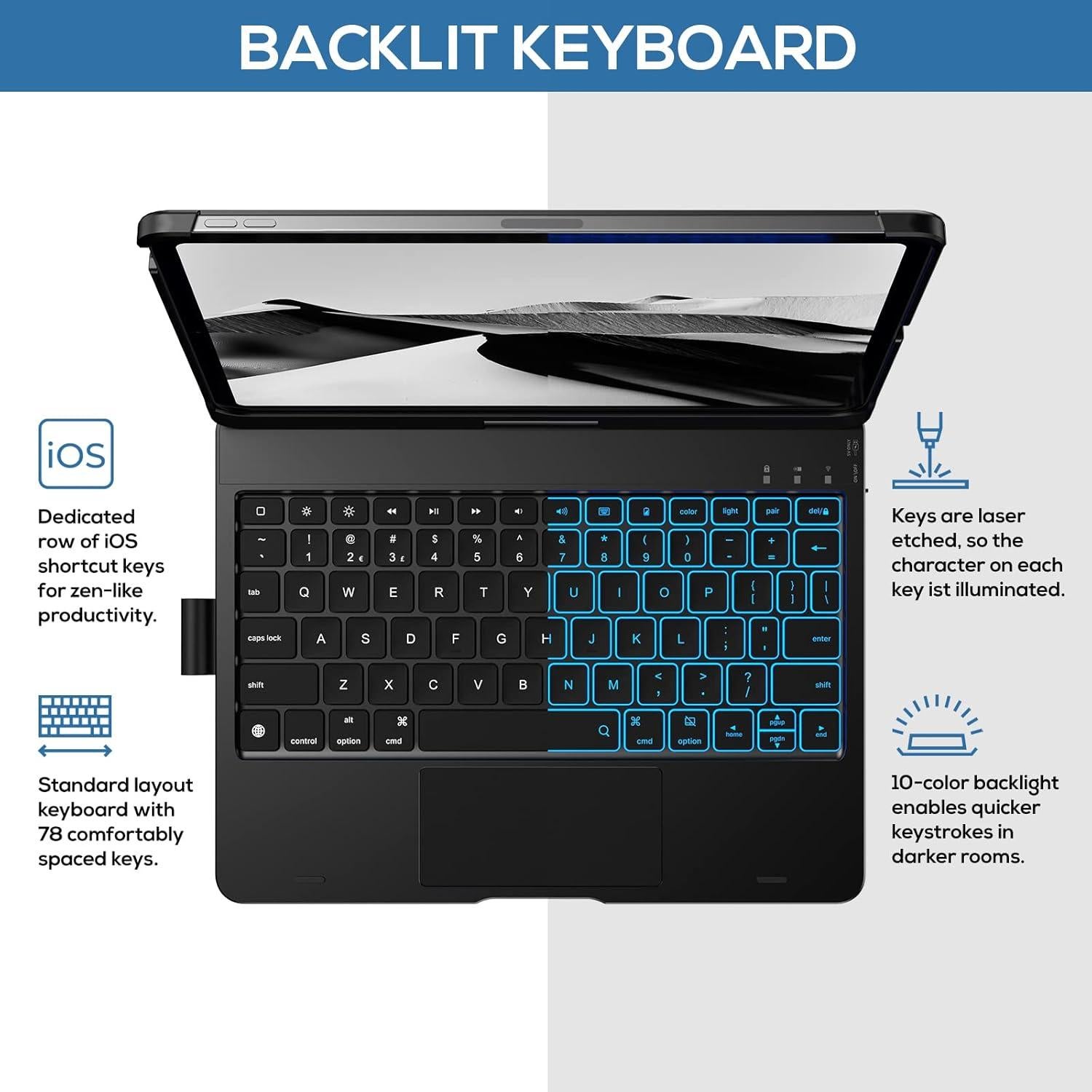 Funda Teclado Touch Typecase para iPad Air 11" Gris Espacial